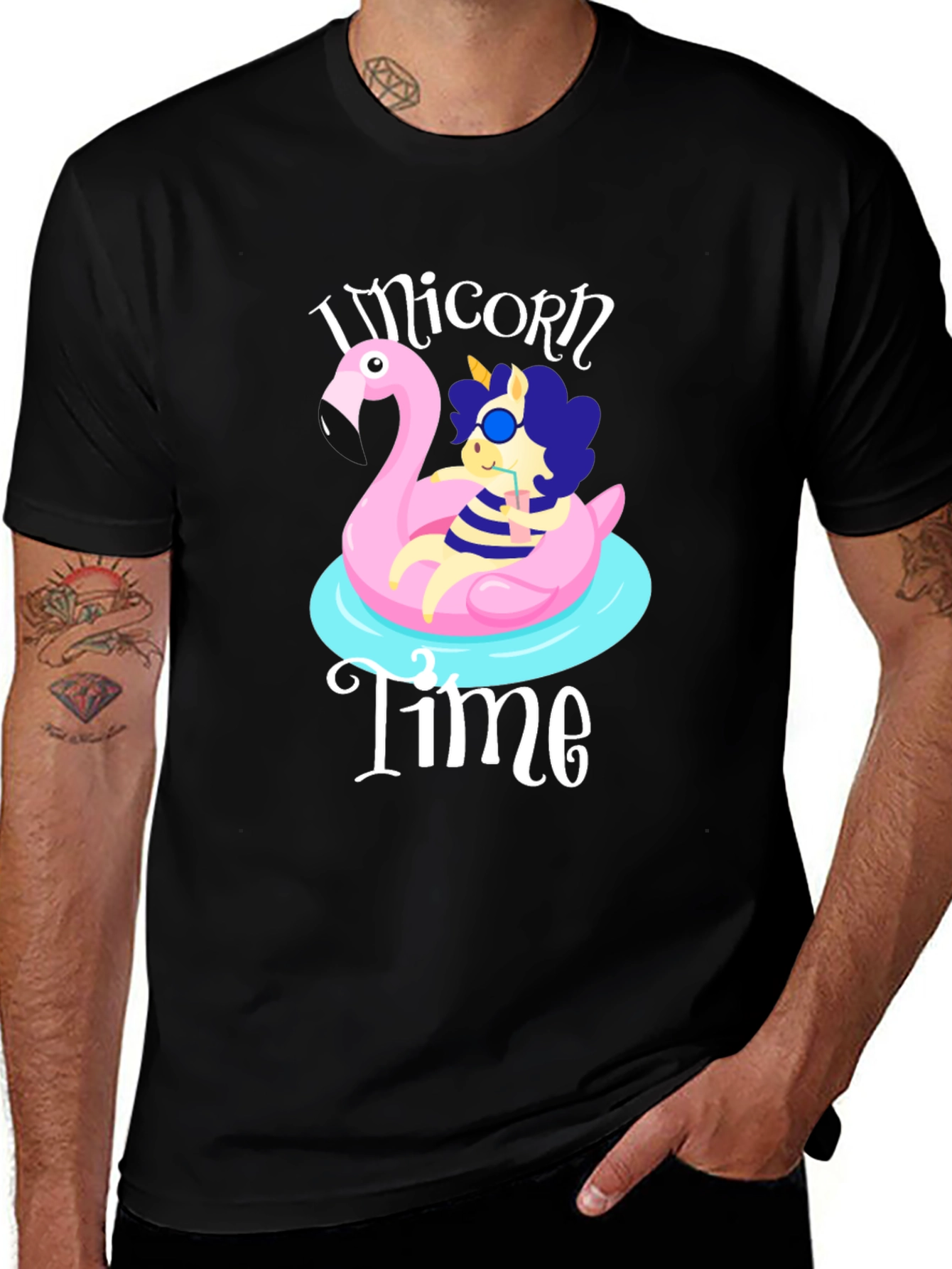 Variant 6 of Unicorn Time T-Shirt - Flamingo Pool Float