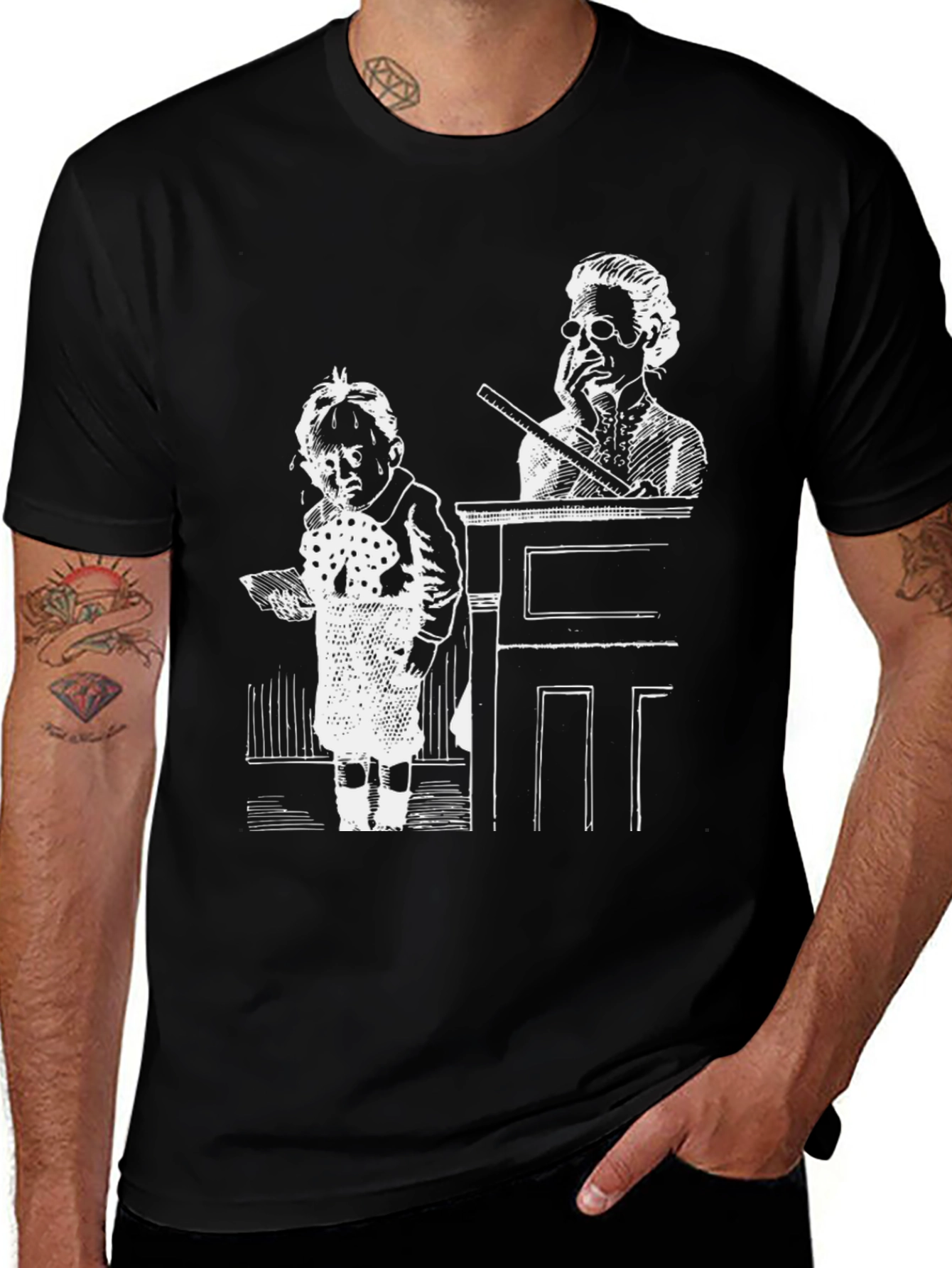 Variant 27 of Quirky Graphic Tee - Child Recital Black Cotton T-Shirt