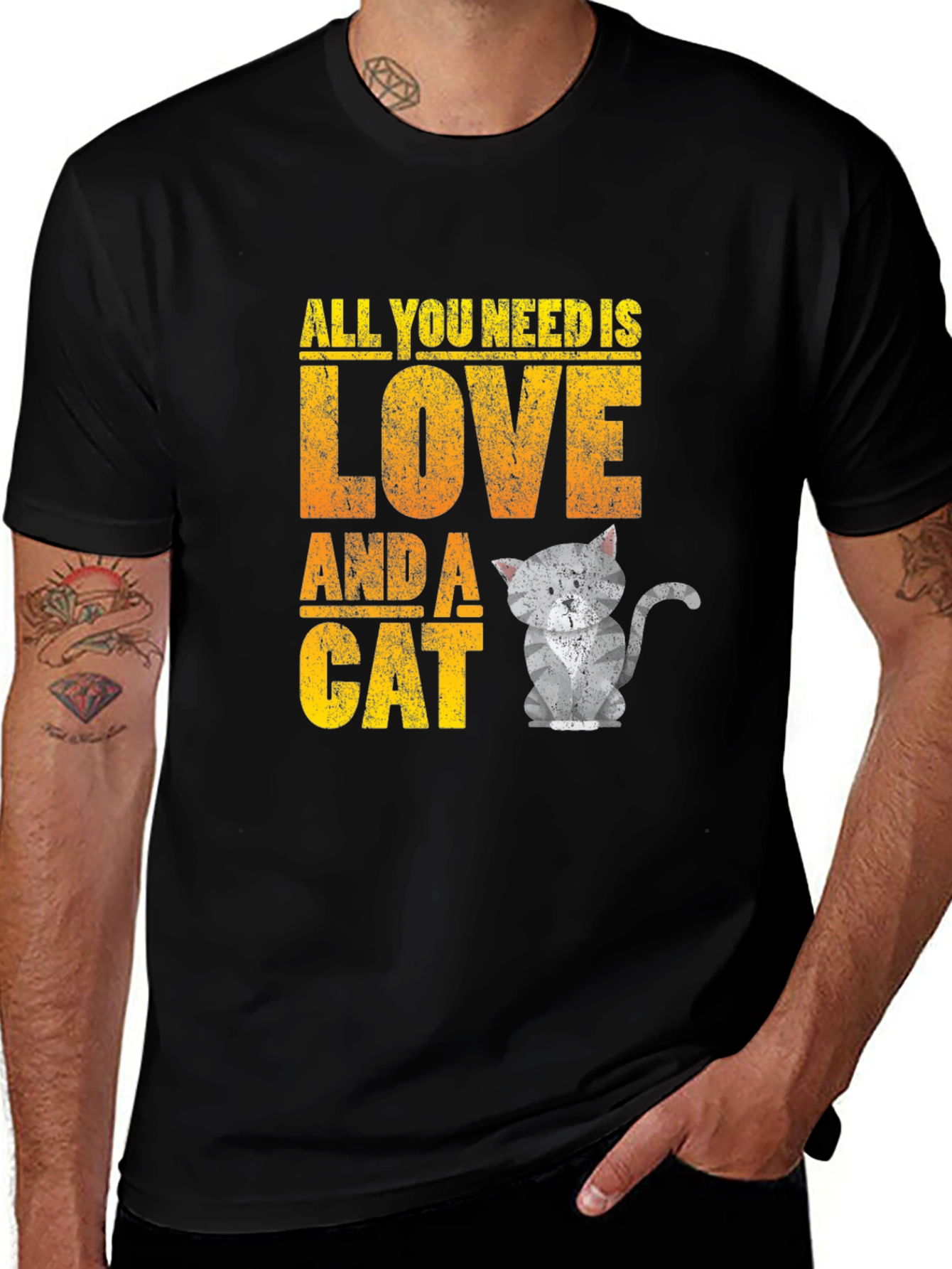 Variant 6 of All You Need is Love and a Cat T-Shirt