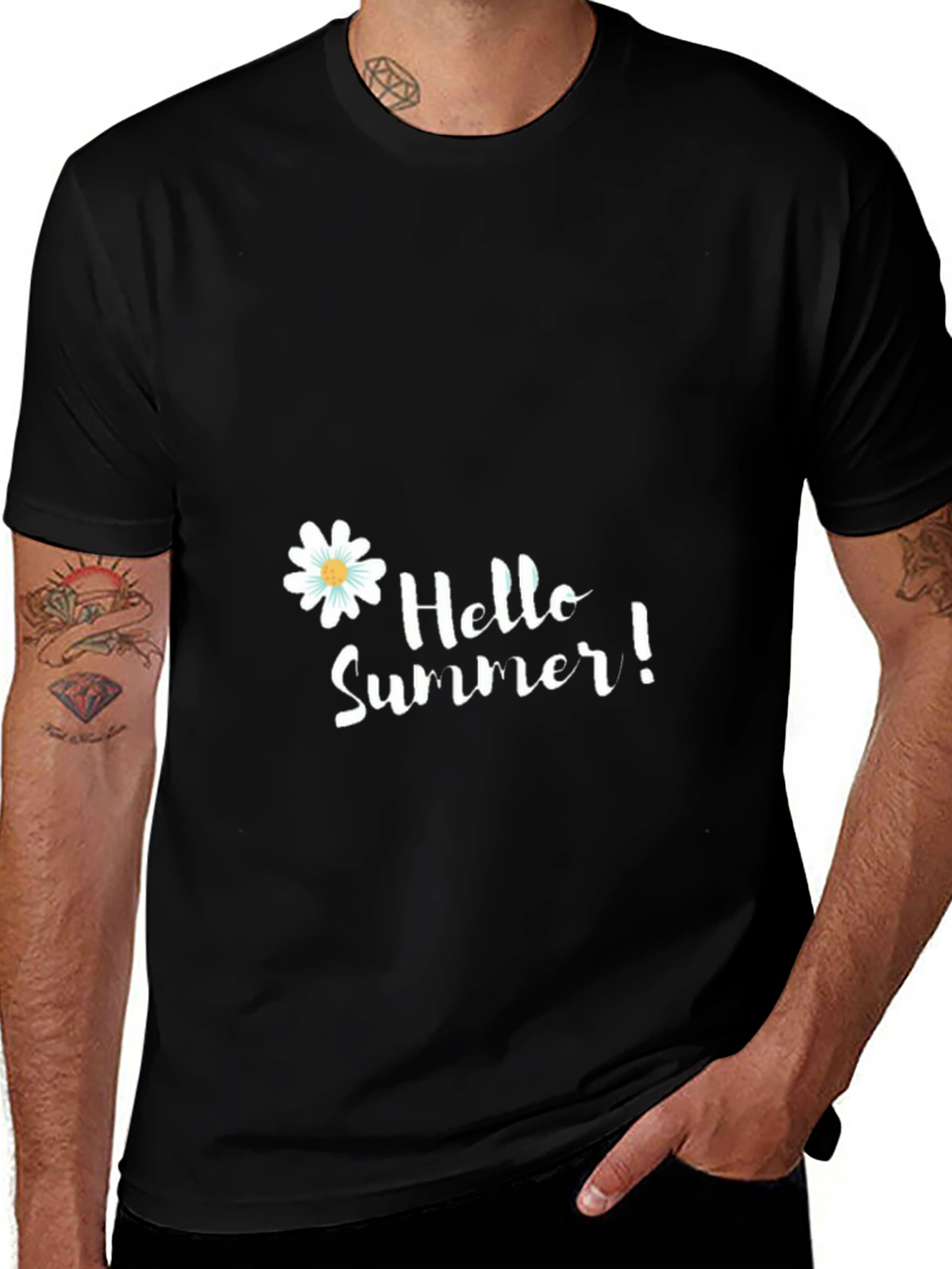 Variant 11 of Hello Summer Black T-Shirt
