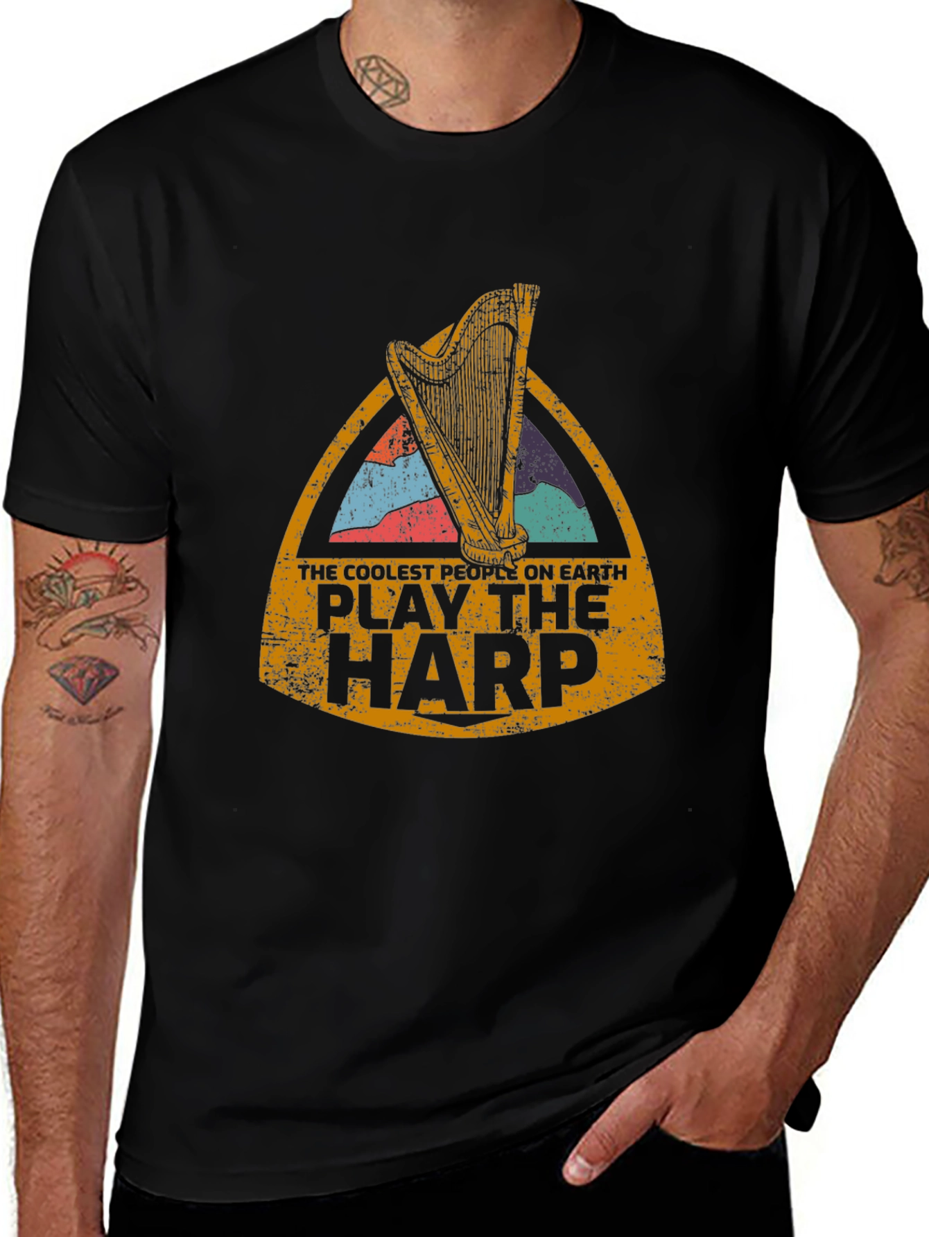 Variant 27 of Cool Harp Player T-Shirt