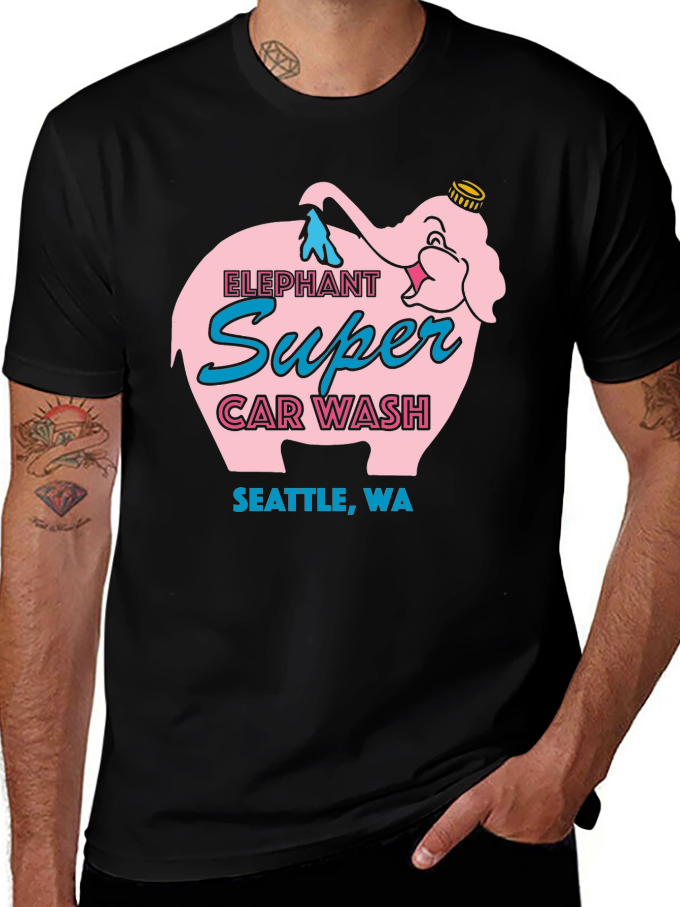 Elephant Super Car Wash T-Shirt Seattle WA
