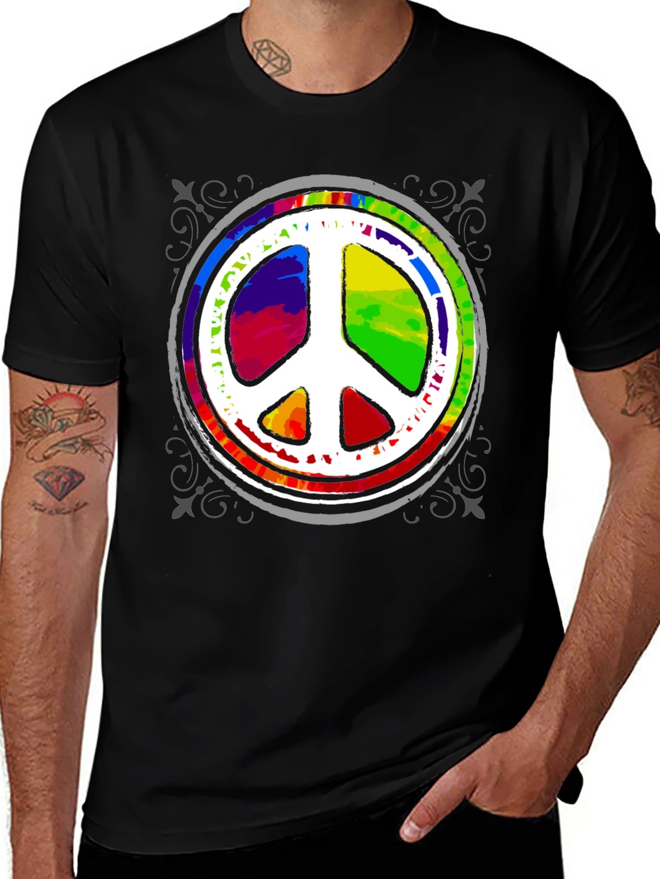 Variant 18 of Peace Sign Tie-Dye Graphic T-Shirt