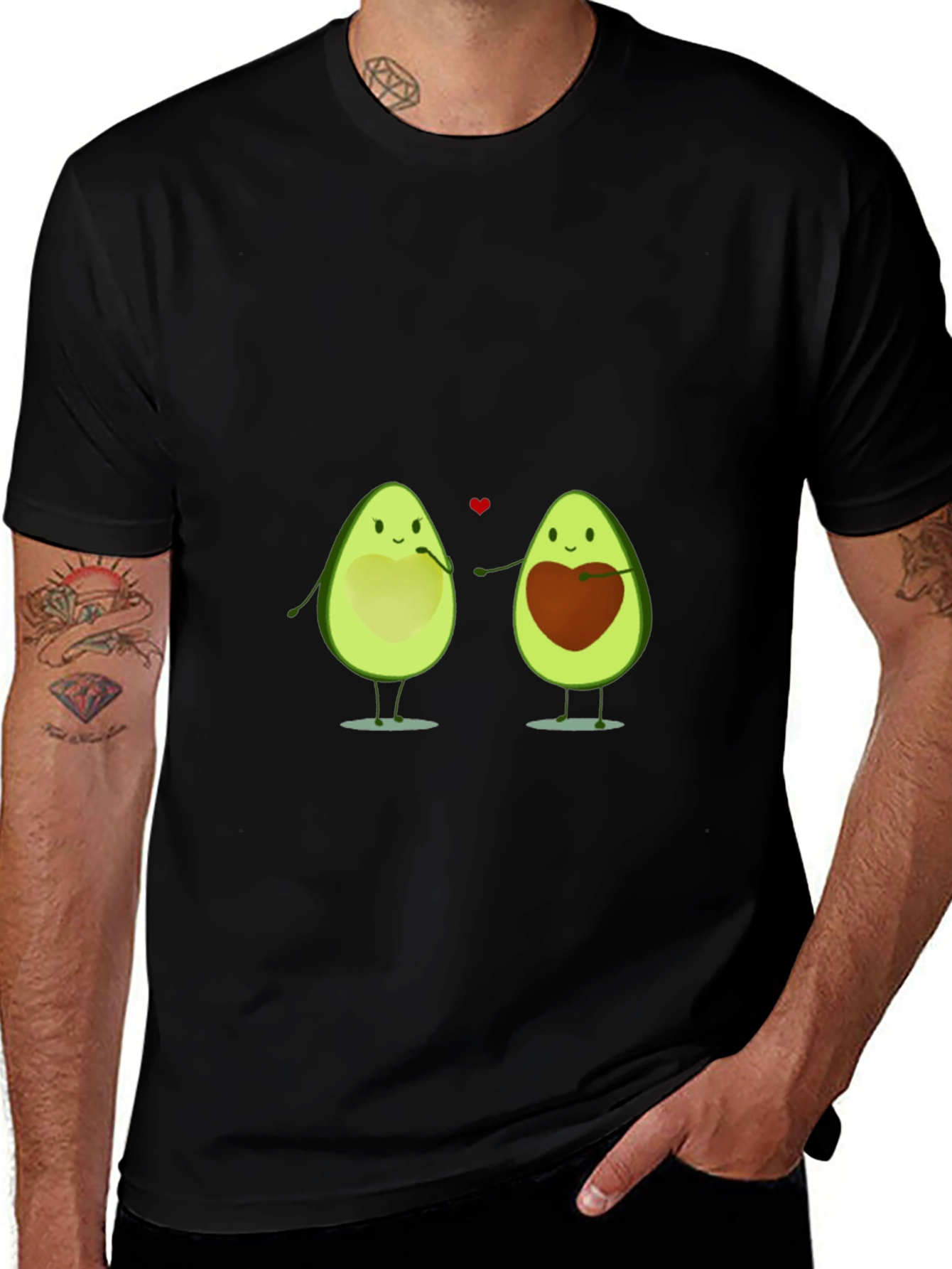 Black Avocado Love T-Shirt - Cute Couple Tee main image