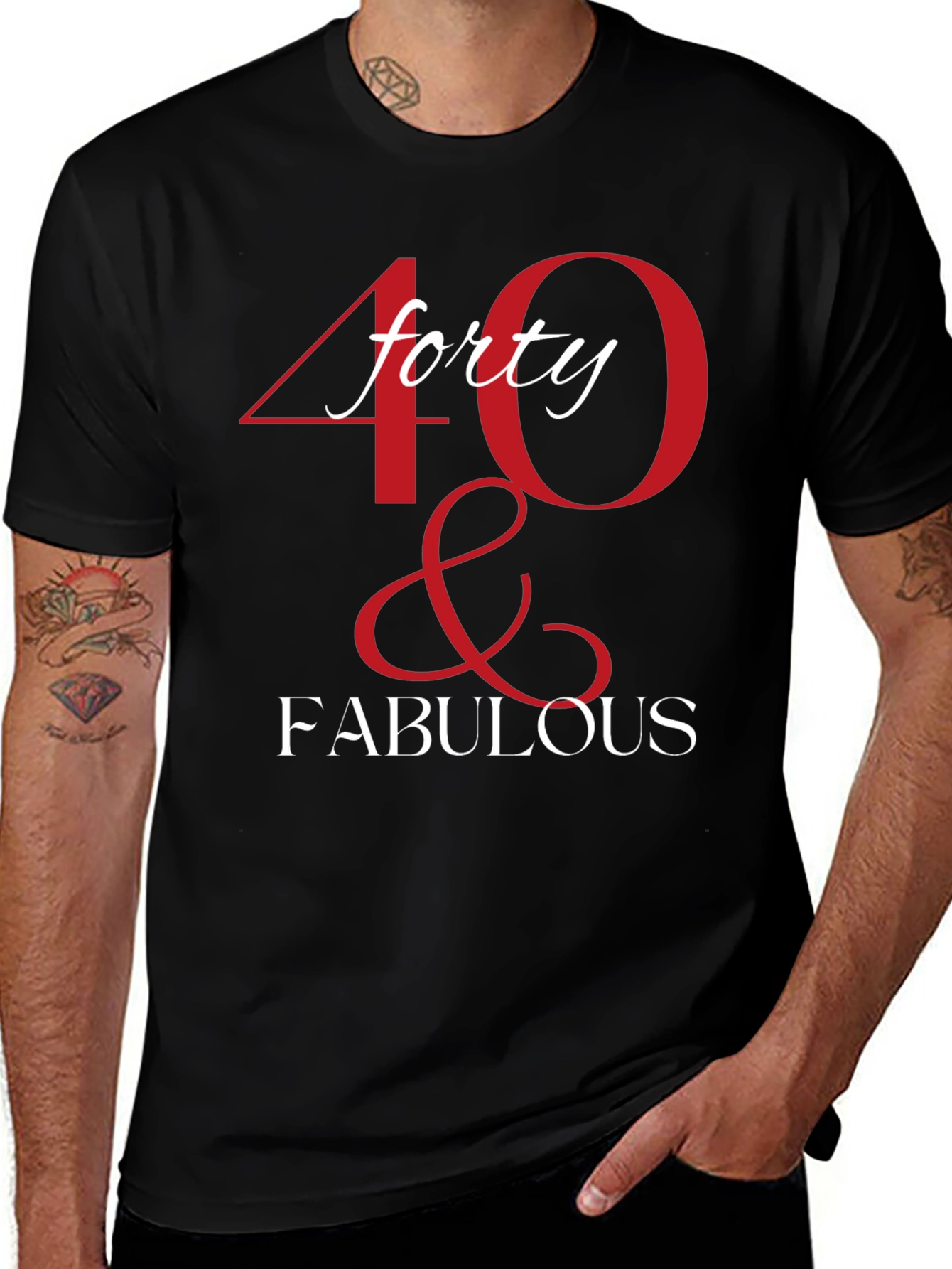40 & Fabulous Graphic T-Shirt - Birthday Tee