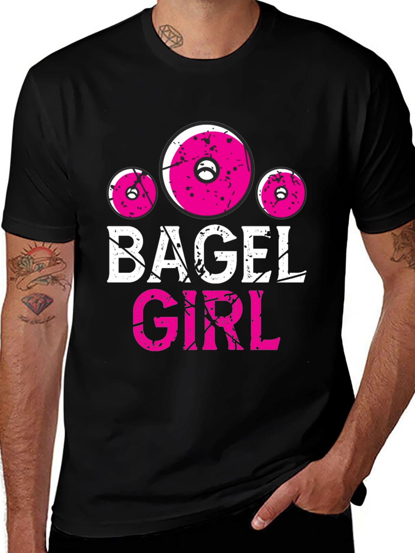 Variant 11 of Bagel Girl Graphic Tee - Black