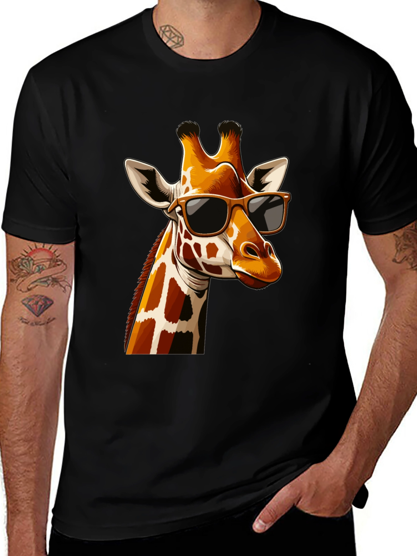 Variant 10 of Cool Giraffe Graphic Tee - Stylish & Unique Design