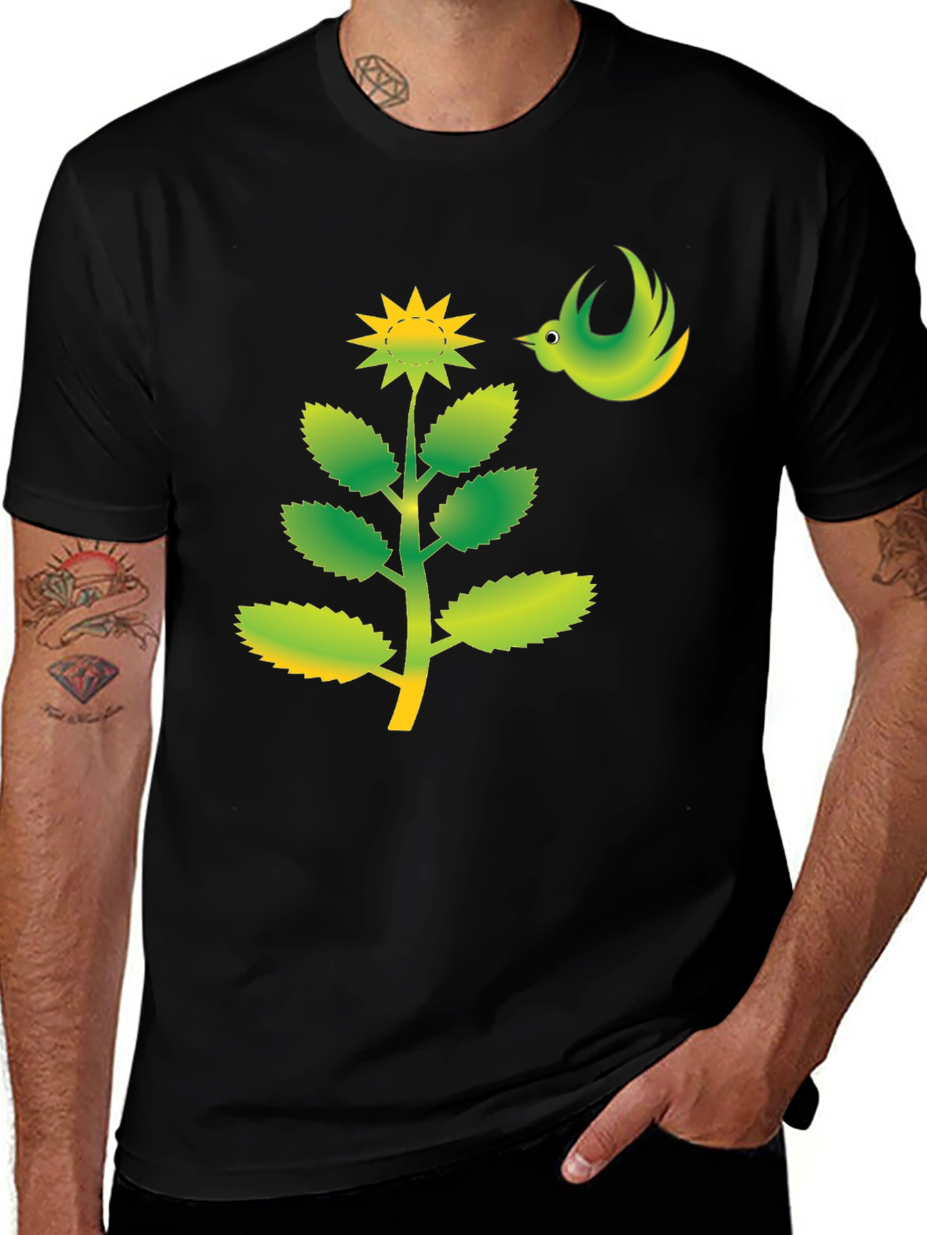 Variant 28 of Nature Print Black T-Shirt