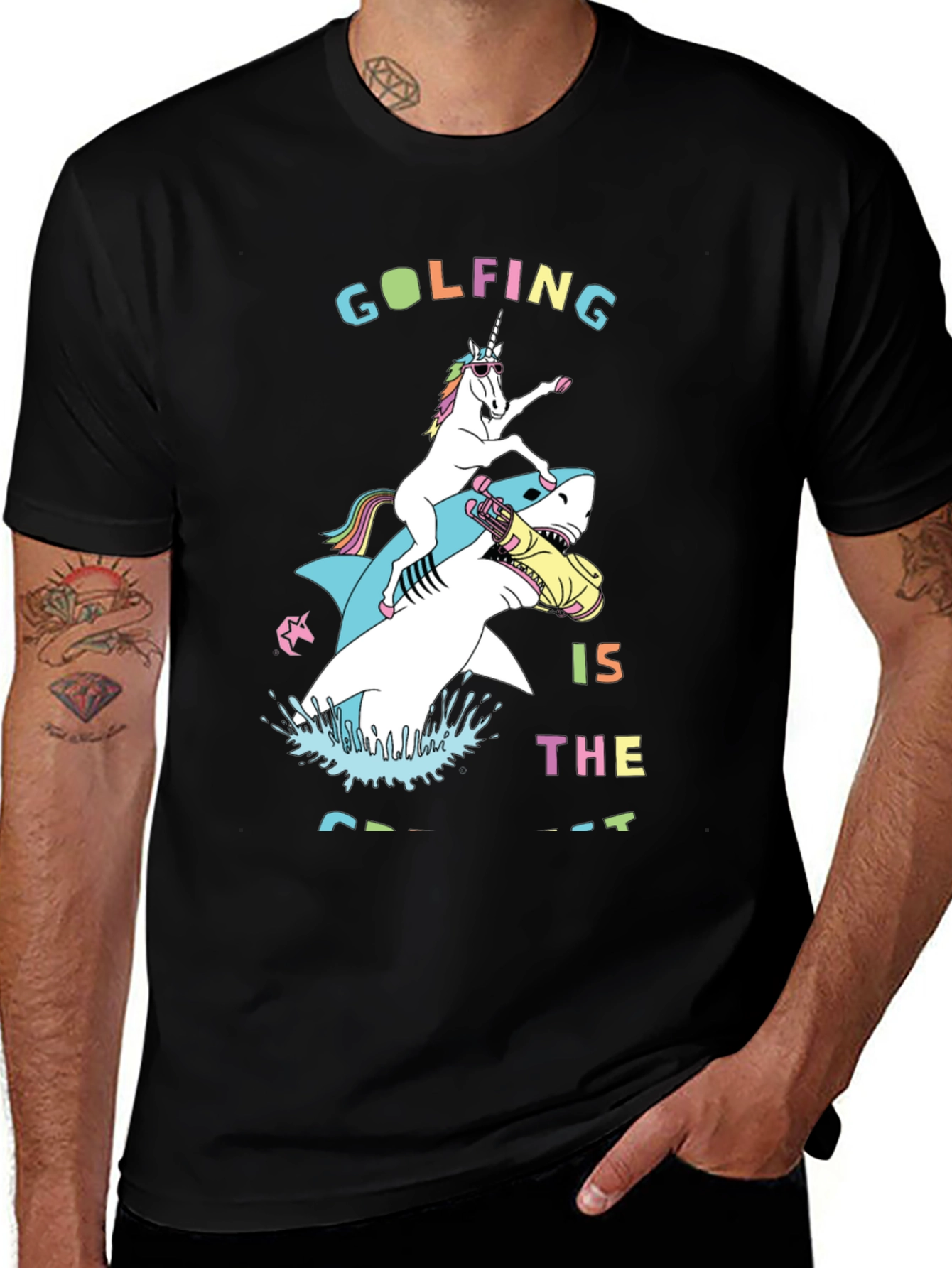 Variant 19 of Golfing Unicorn Shark T-Shirt