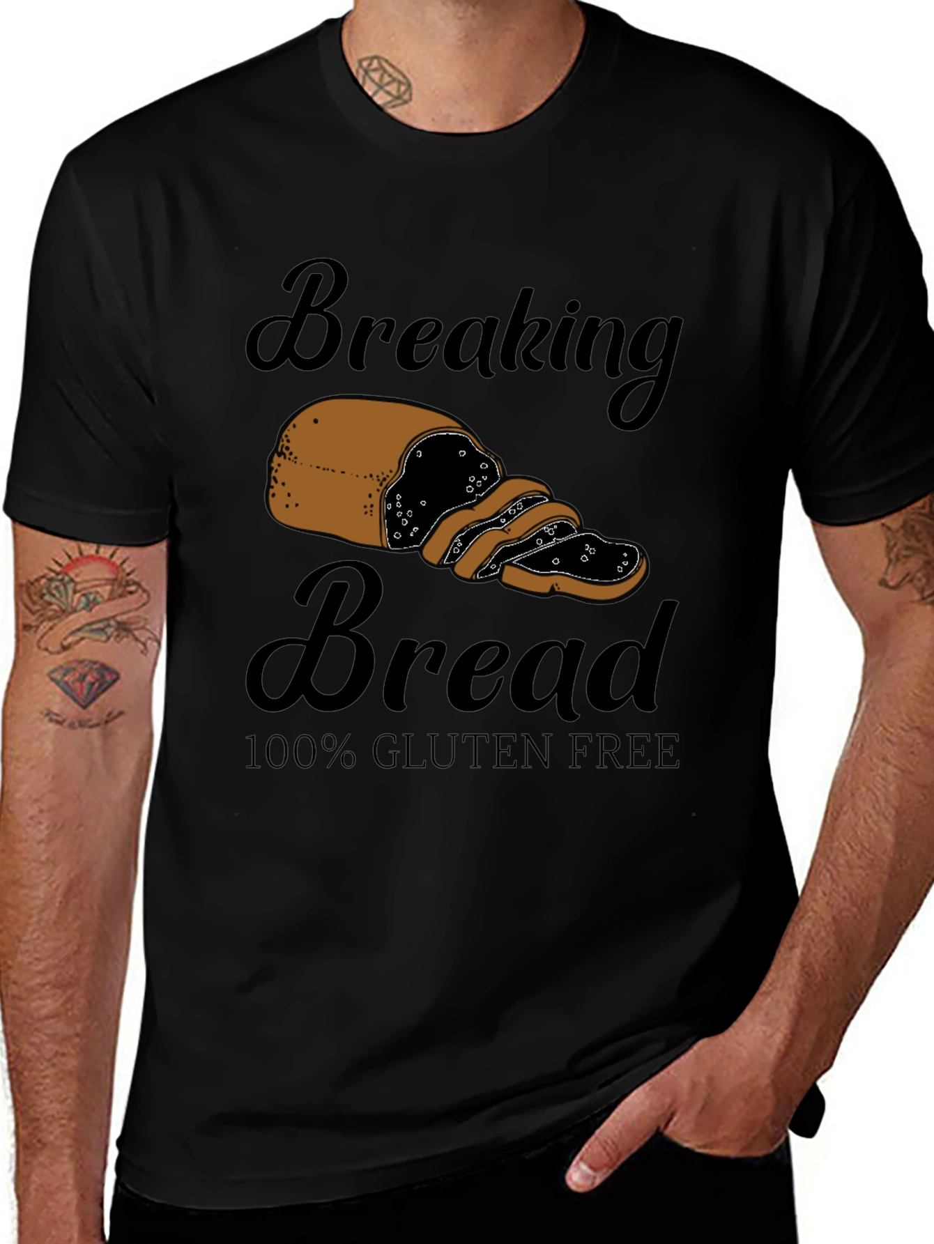 Variant 21 of Breaking Bread Gluten Free Black T-Shirt