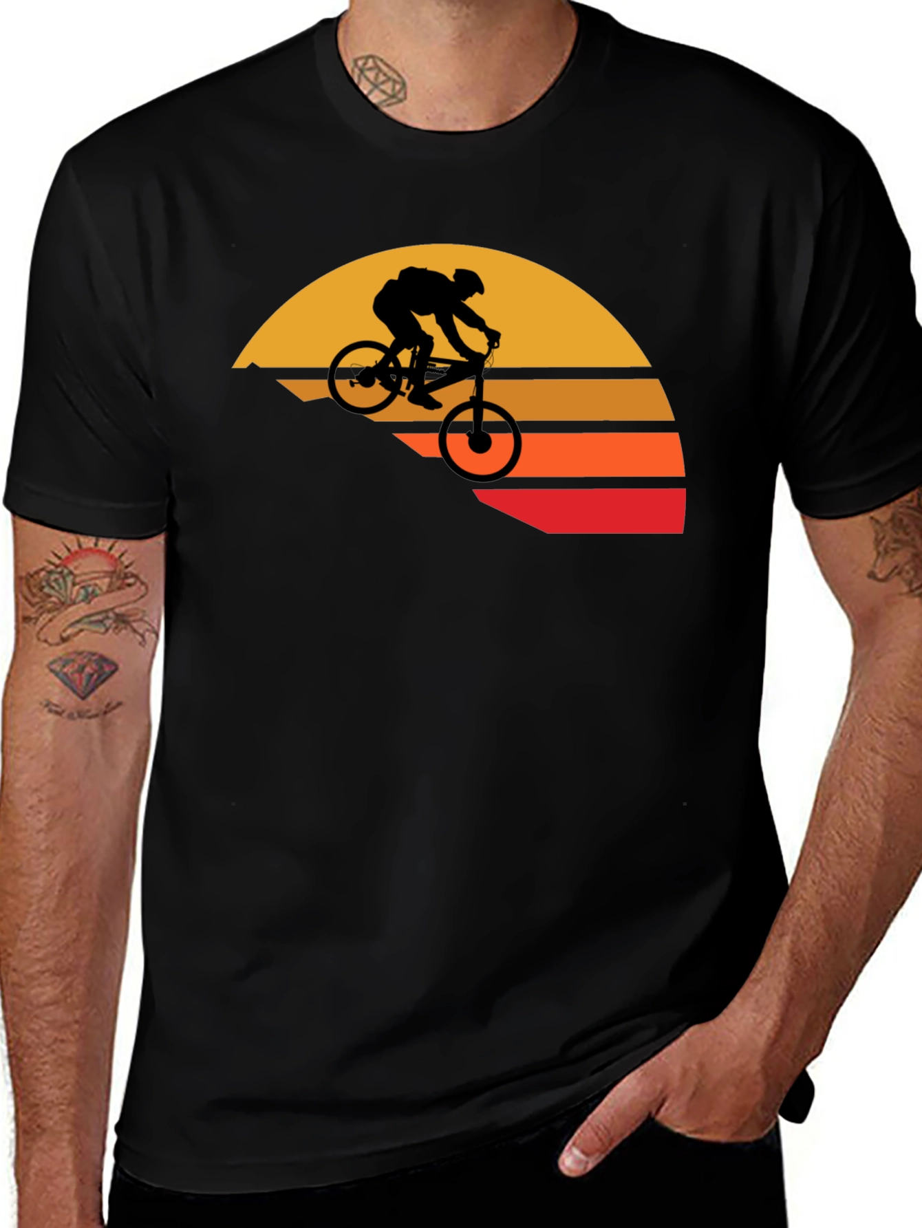 Variant 27 of Mountain Bike Sunset Graphic Tee - Adventure Ready