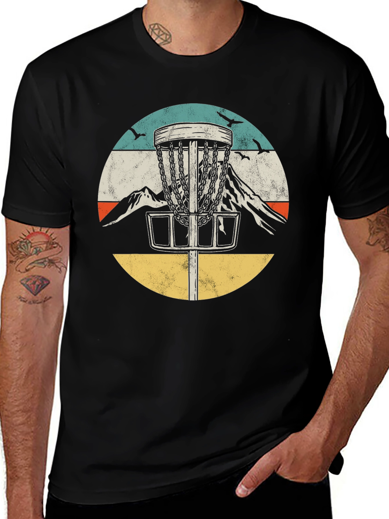 Variant 26 of Retro Disc Golf Tee - Mountain Design