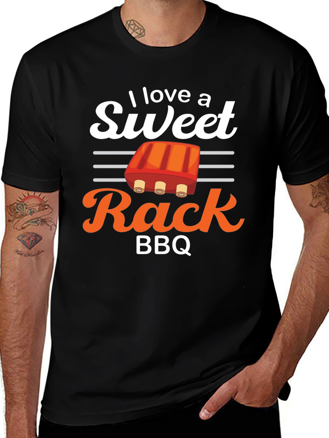 Sweet Rack BBQ T-Shirt - Novelty Ribs Tee