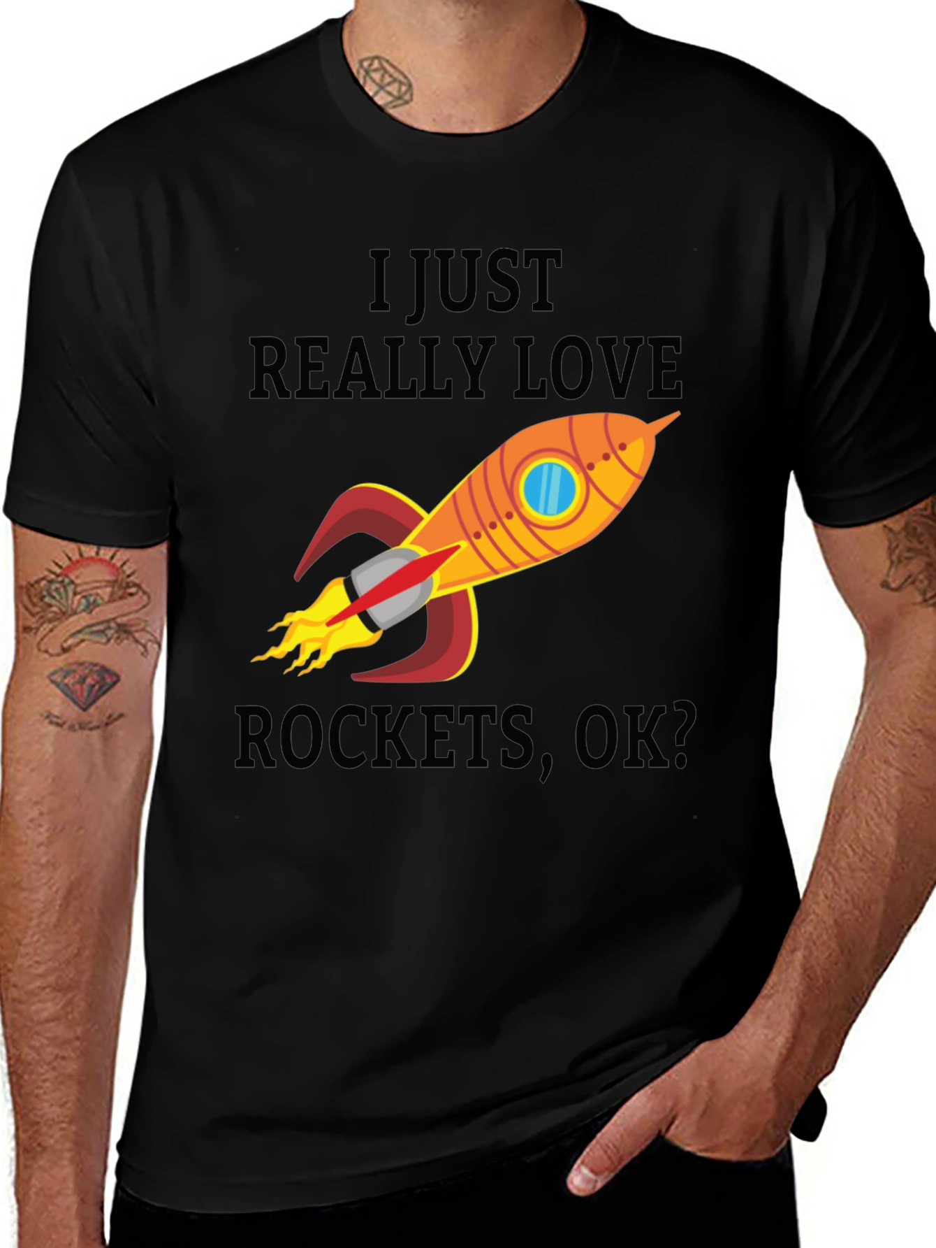 Variant 5 of I Love Rockets T-Shirt - Space Enthusiast Apparel