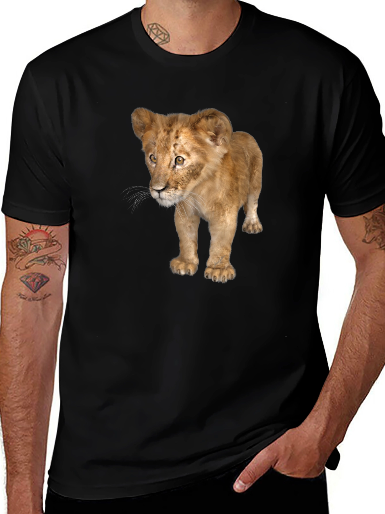 Variant 10 of Lion Cub Graphic Tee - Unisex Black T-Shirt