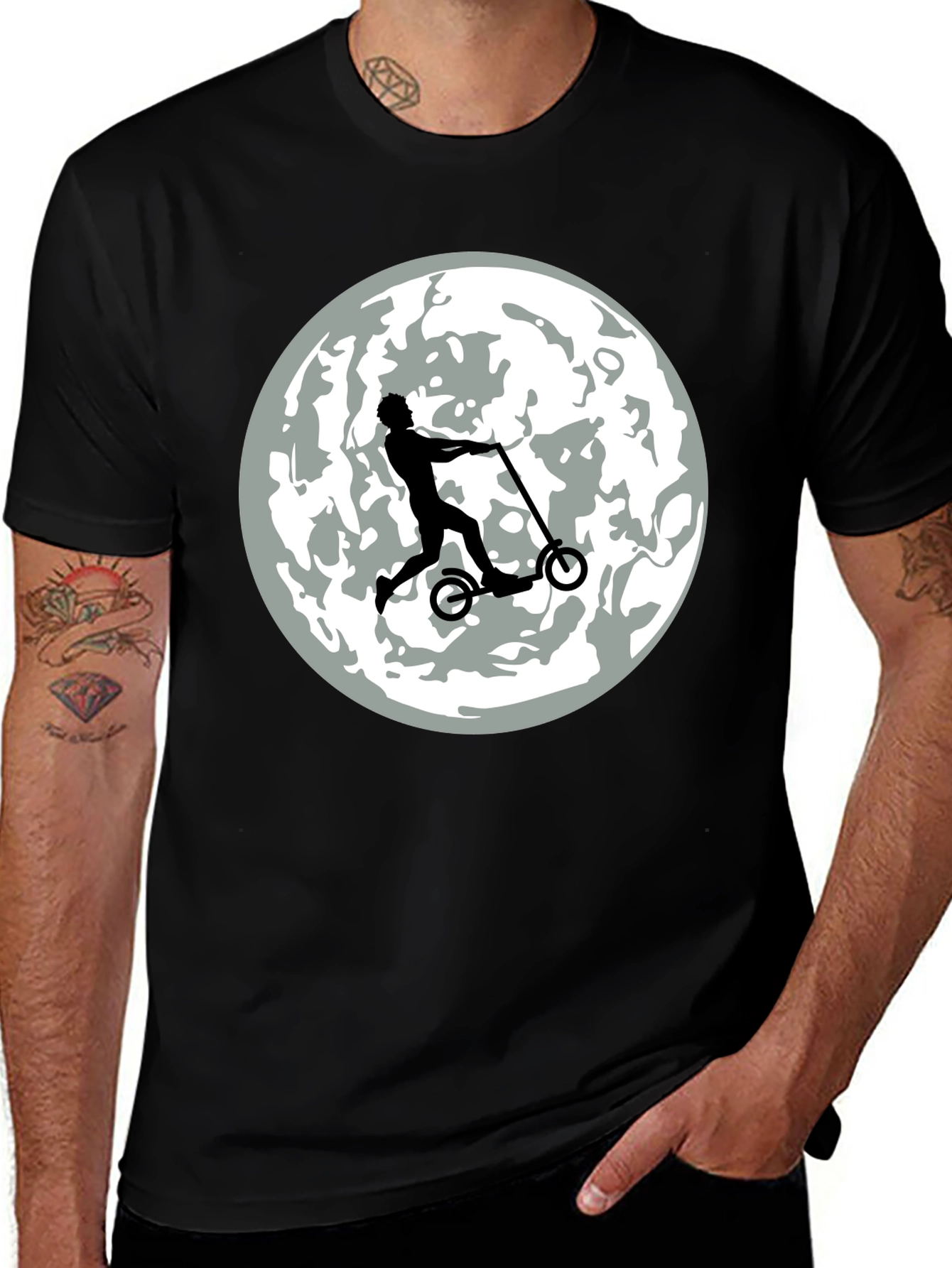 Variant 10 of Scooter Rider on the Moon T-Shirt