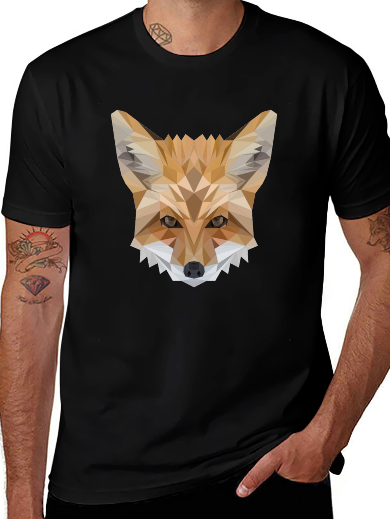 Variant 2 of Geometric Fox T-Shirt - Modern Animal Print Tee