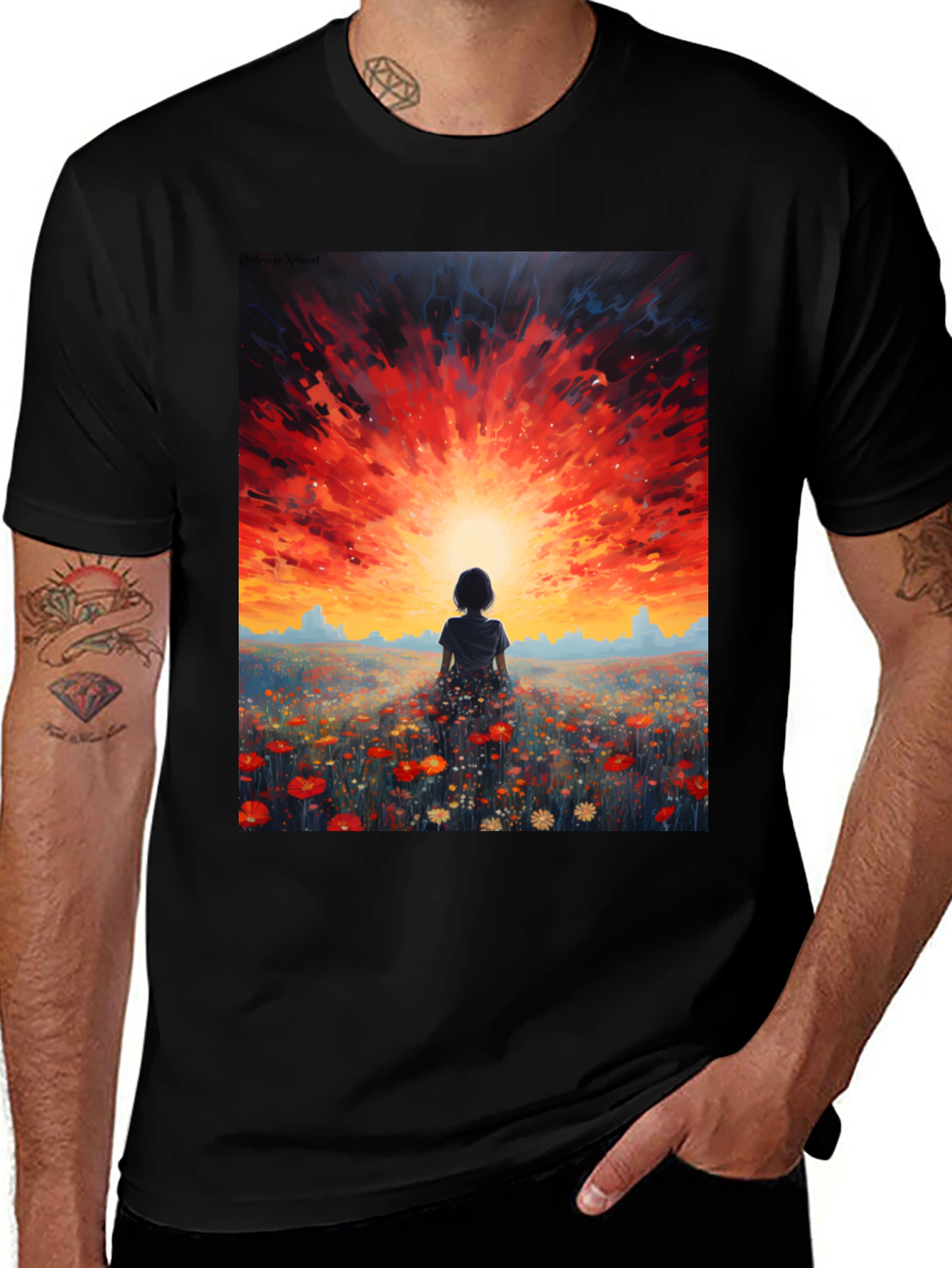 Variant 7 of Sunset Silhouette Graphic Tee - Dreamy Comfort