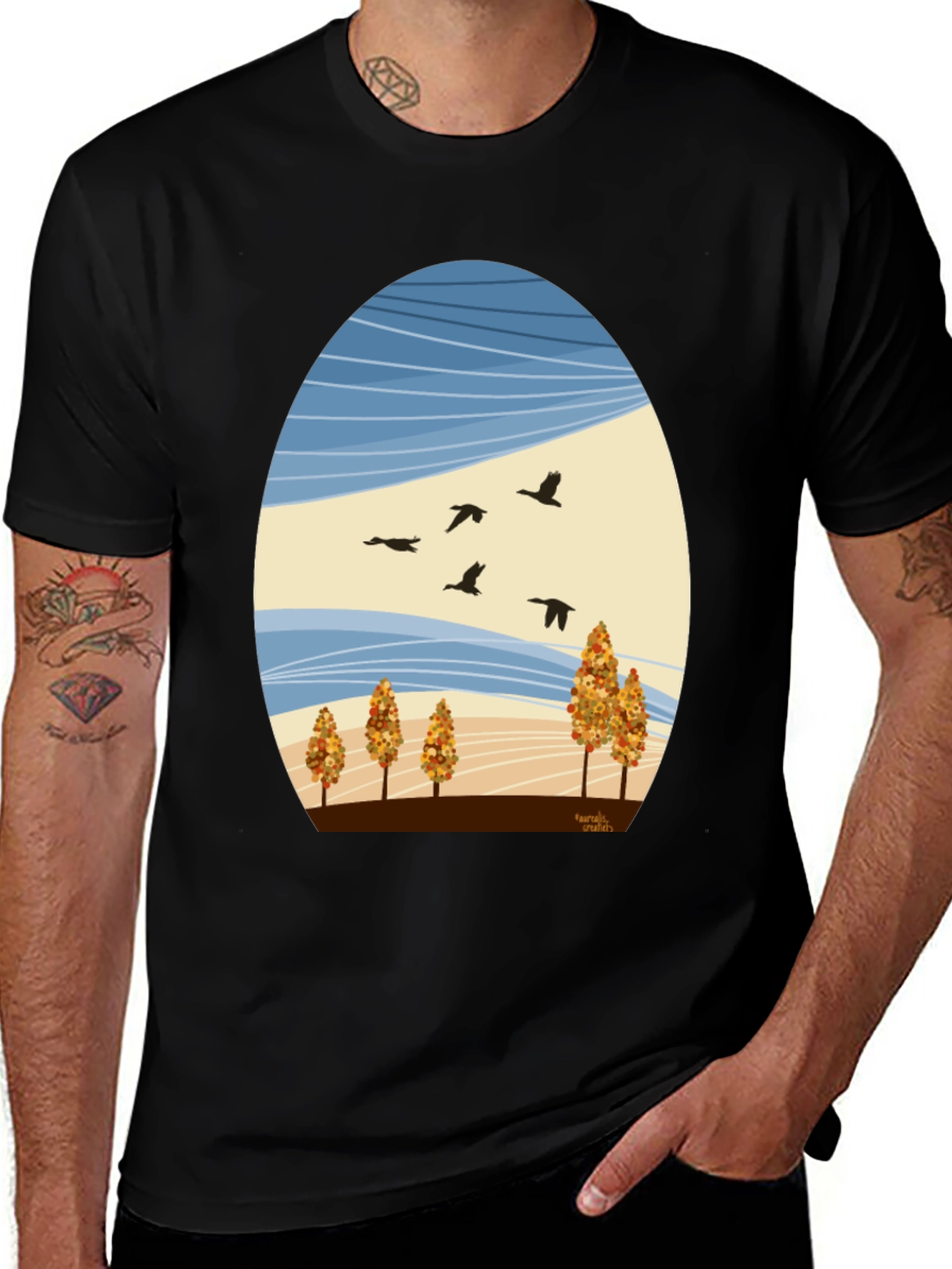 Variant 30 of Autumn Landscape Graphic Tee - Nature Inspired Design