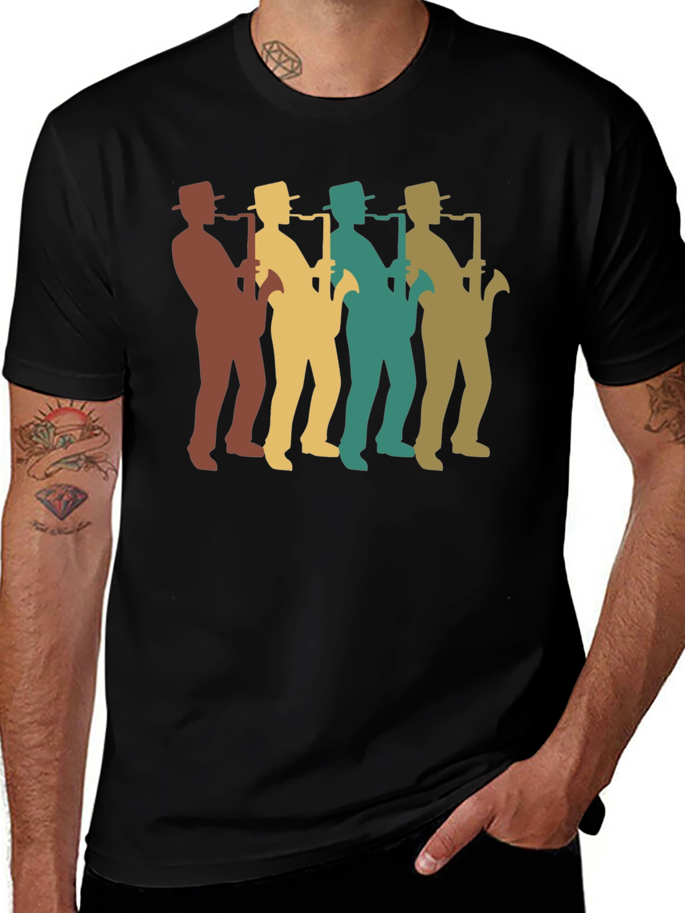 Variant 23 of Retro Saxophone Player Graphic T-Shirt