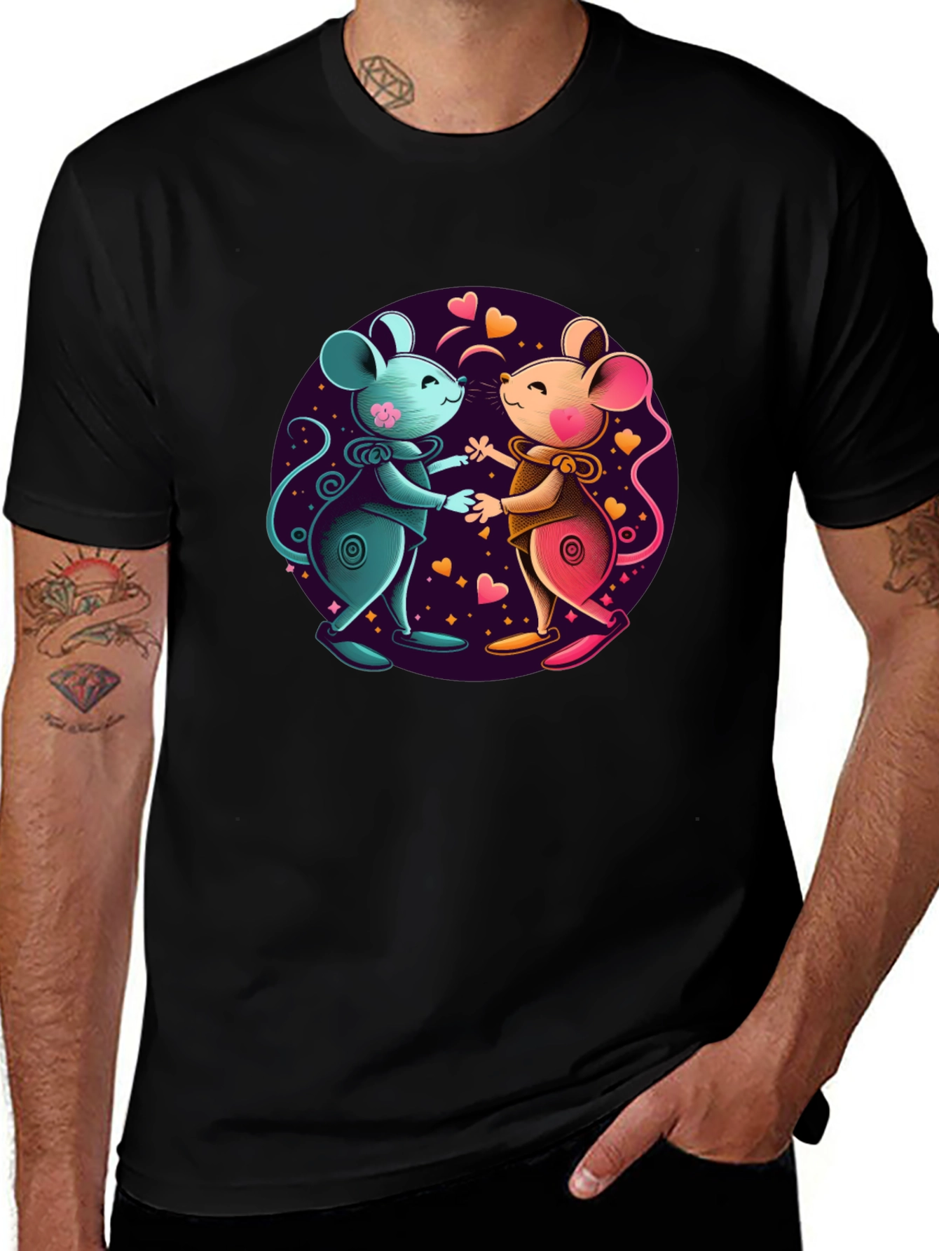 Cartoon Mouse Love T-Shirt