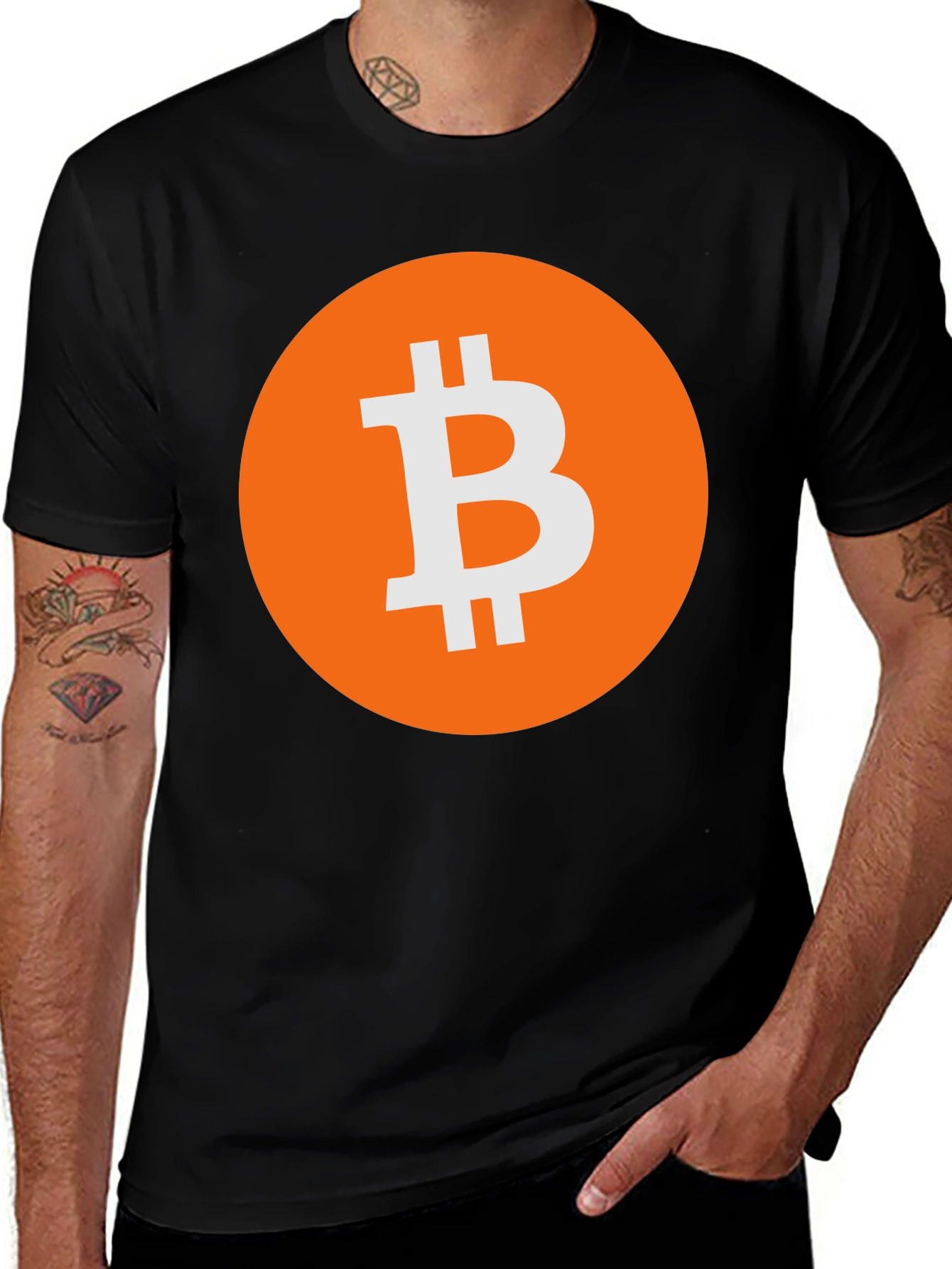 Variant 25 of Bitcoin Symbol Black T-Shirt Crypto Currency Design