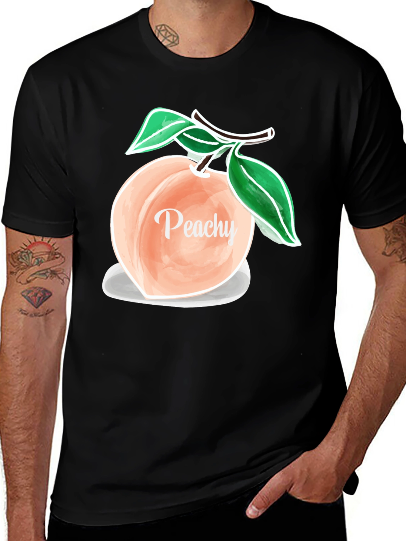 Peachy Graphic T-Shirt - Trendy Fruit Design
