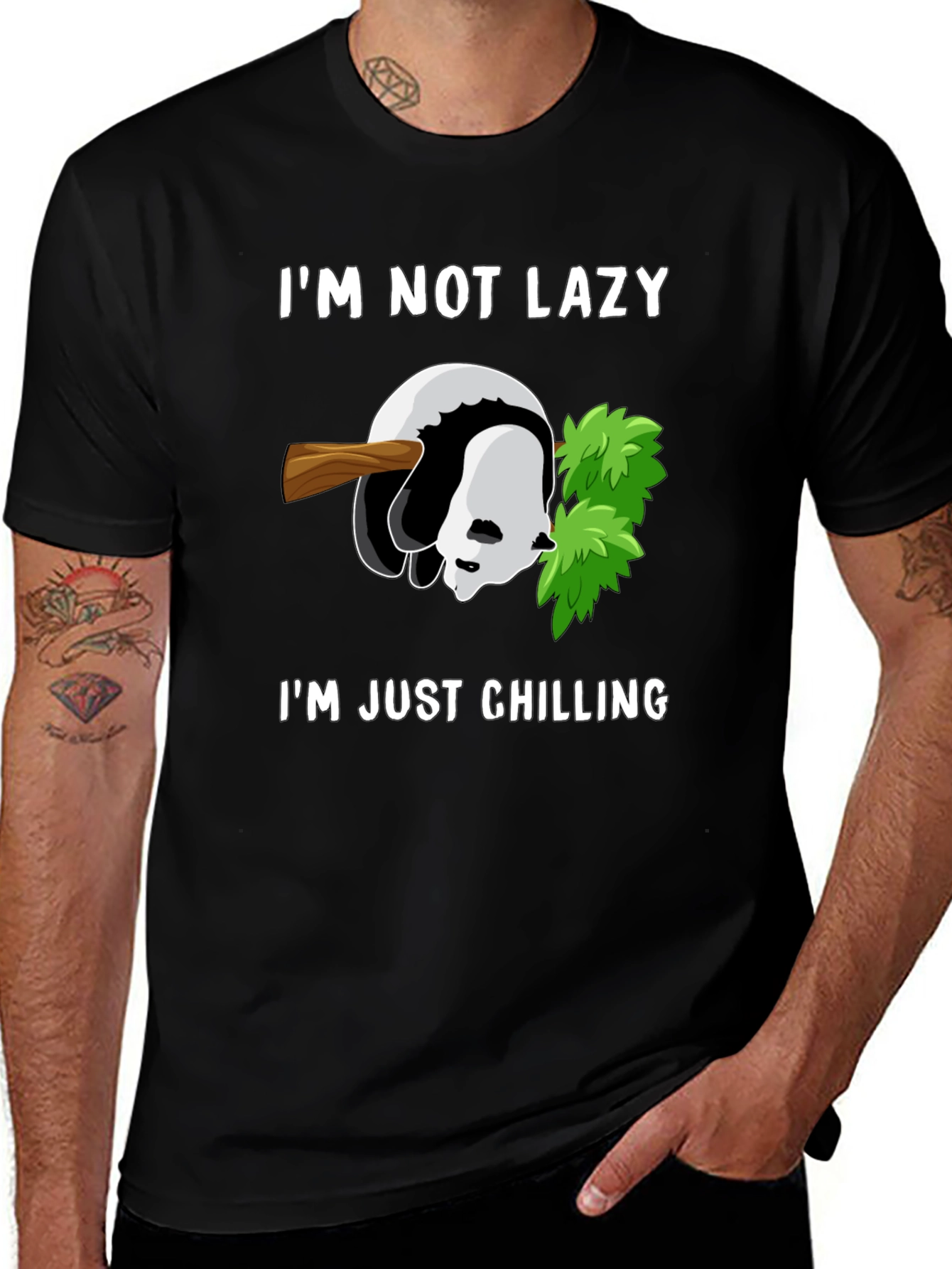 Variant 21 of Lazy Panda Chilling T-Shirt