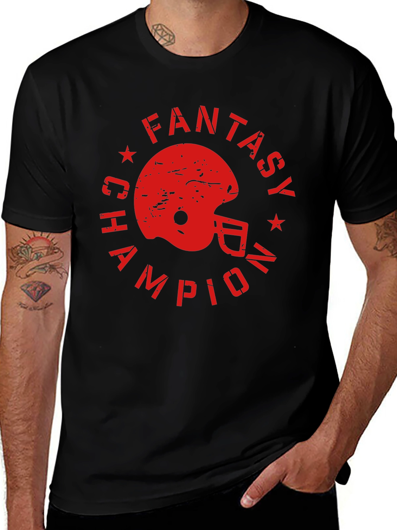 Variant 15 of Fantasy Champion Football Helmet T-Shirt