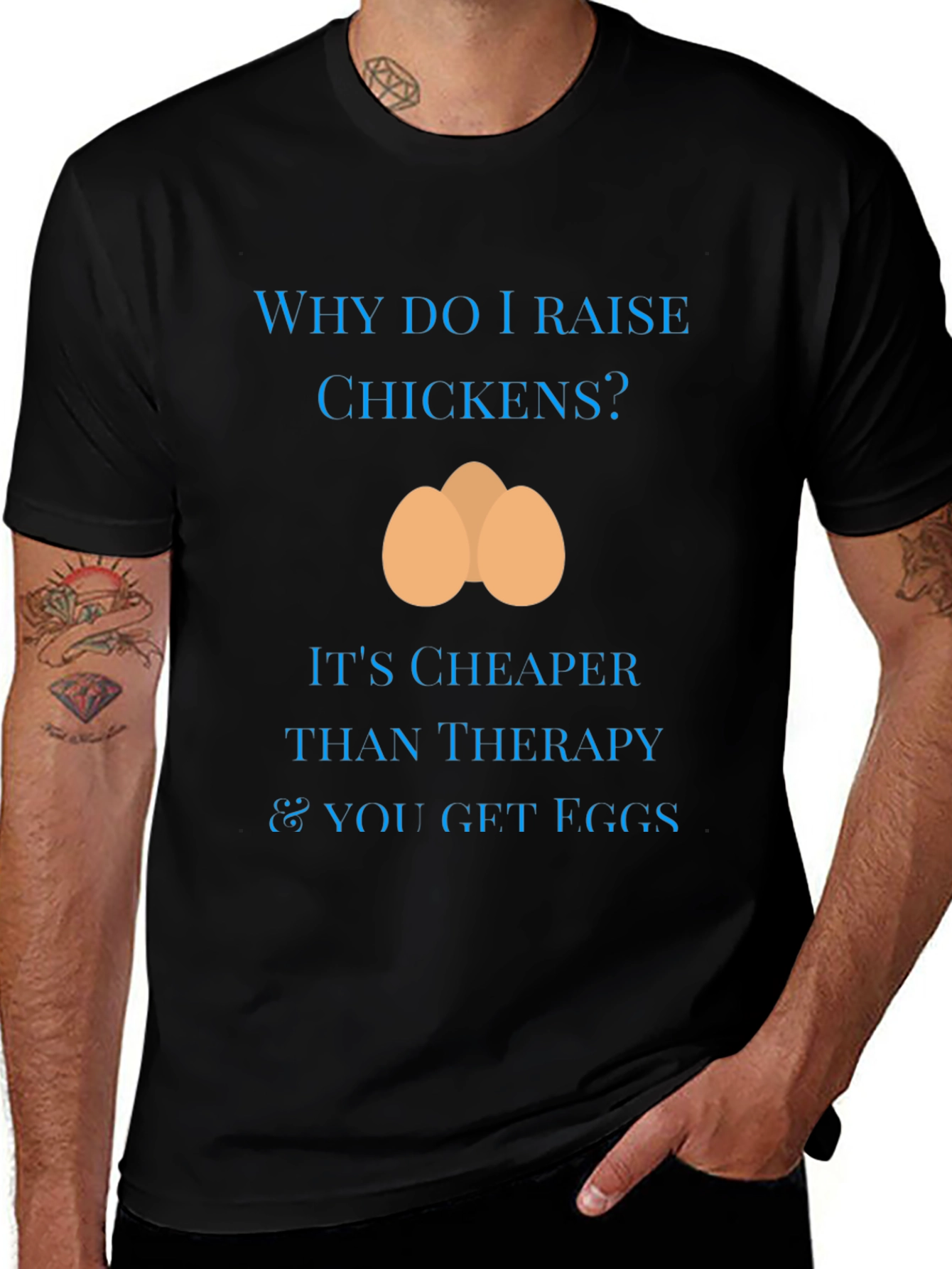 Variant 23 of Funny Chicken Raiser T-Shirt - Cheaper Than Therapy!