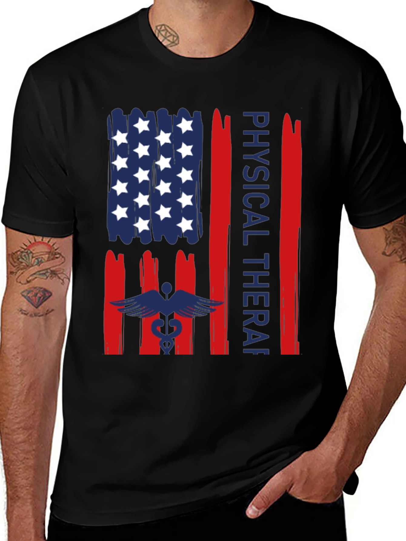 Variant 24 of Physical Therapy American Flag Graphic T-Shirt