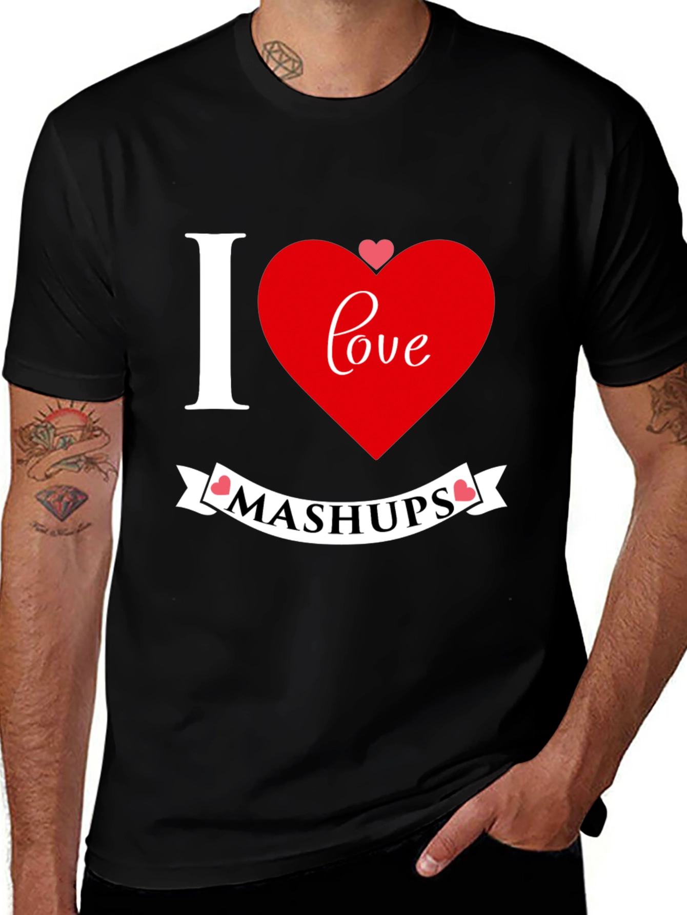 Variant 25 of I Love Mashups Graphic T-Shirt