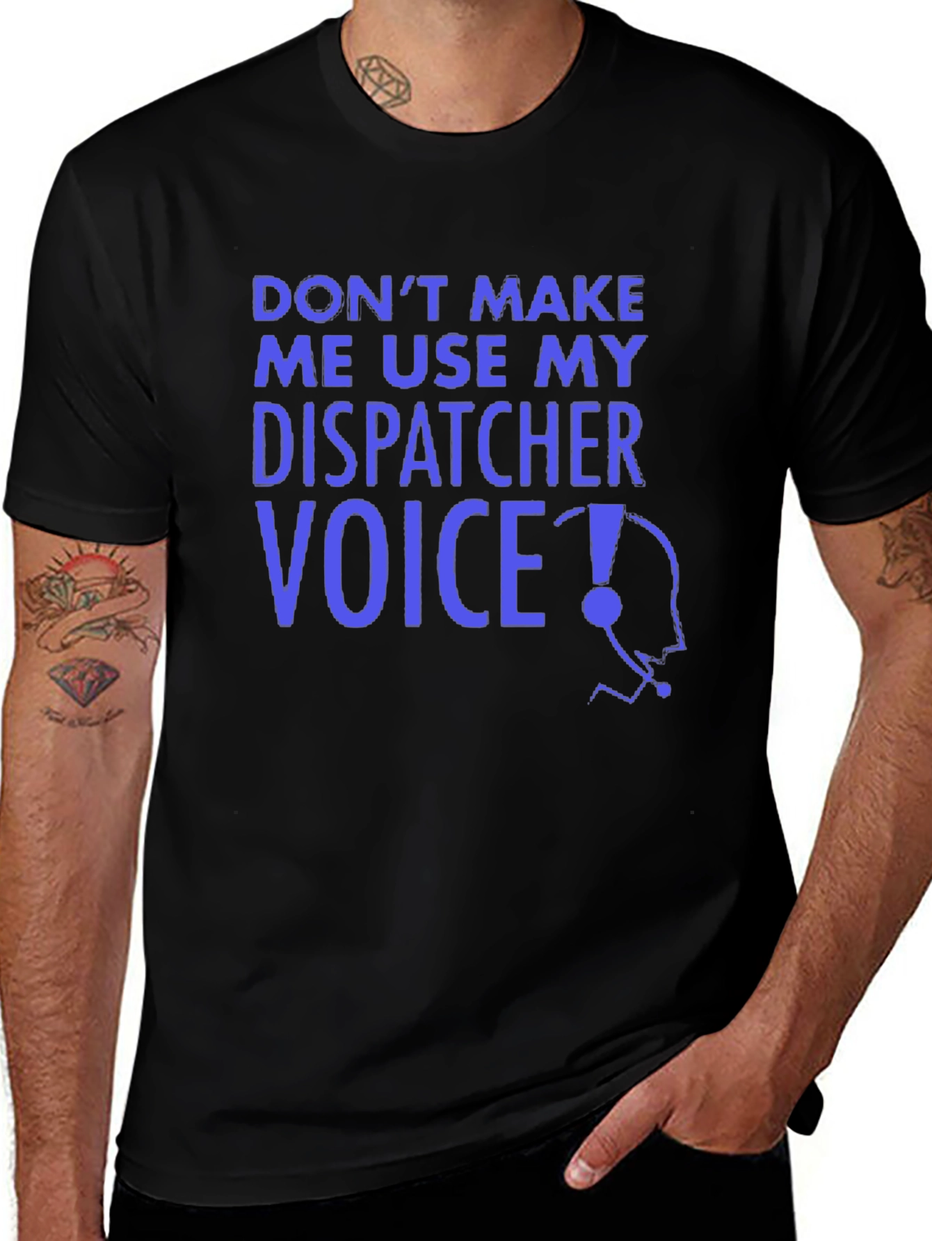 Variant 5 of Dispatcher Voice Graphic Tee - Black Crew Neck