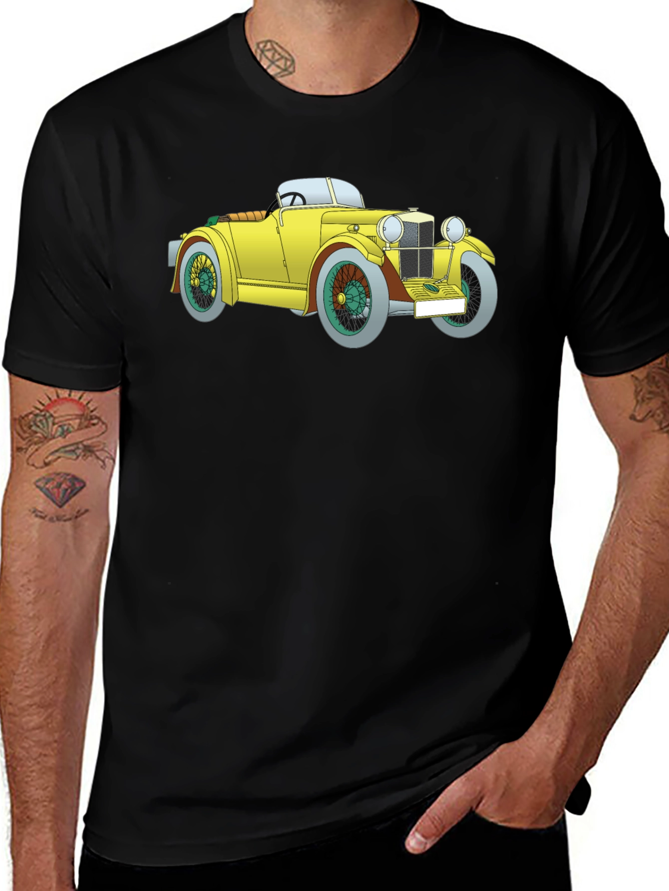 Variant 10 of Vintage Car Graphic Tee - Classic Style