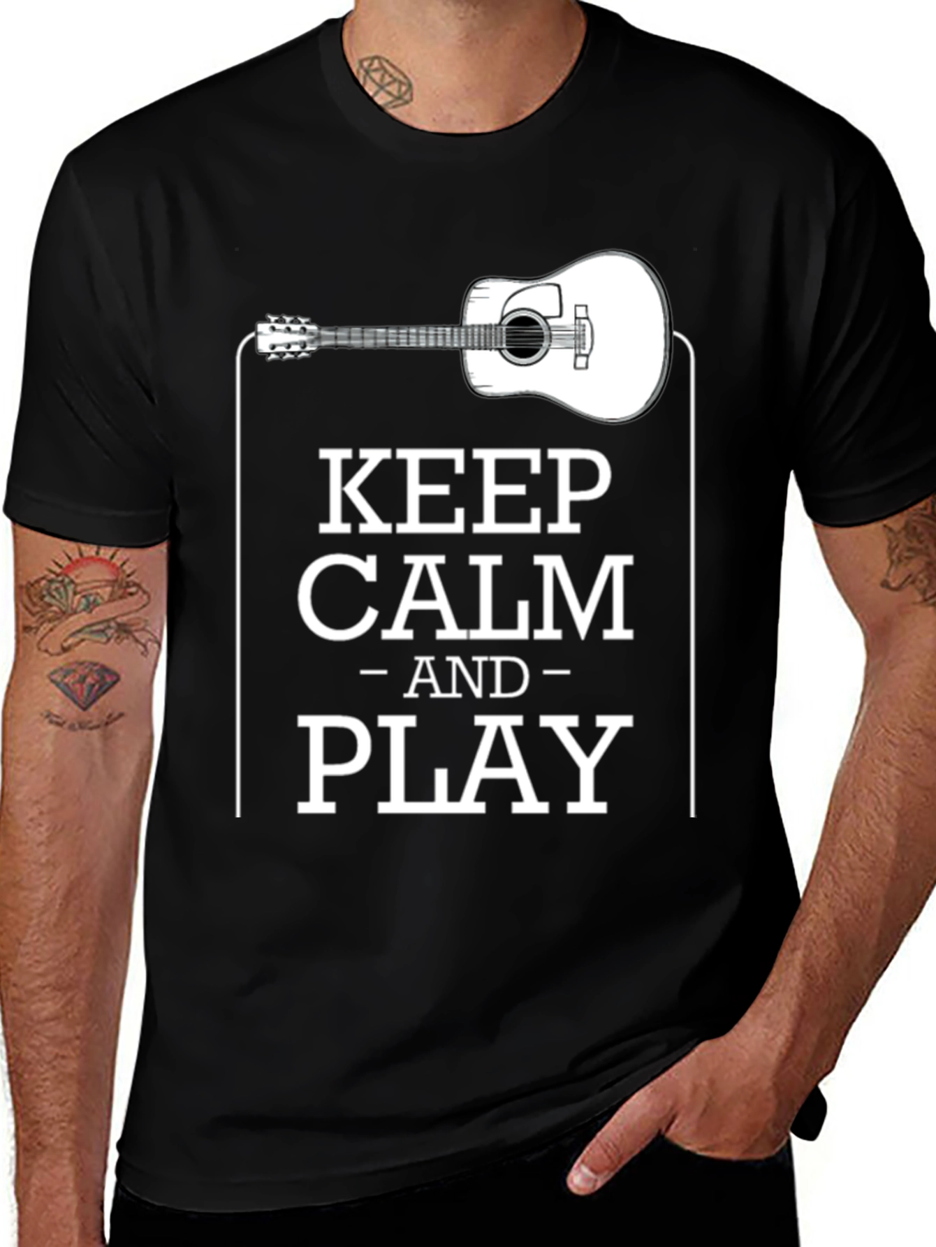 Variant 10 of Keep Calm and Play Guitar T-Shirt - Musician Tee