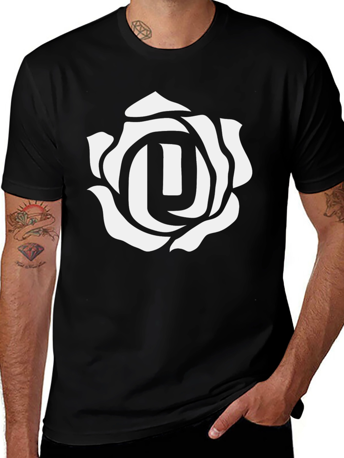 Variant 13 of Rose Emblem Black T-Shirt