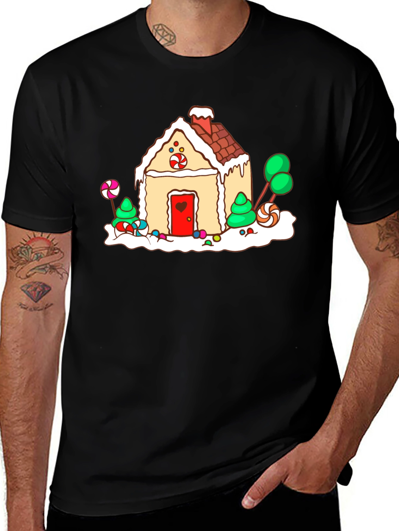 Variant 26 of Gingerbread House T-Shirt - Holiday Festive Design