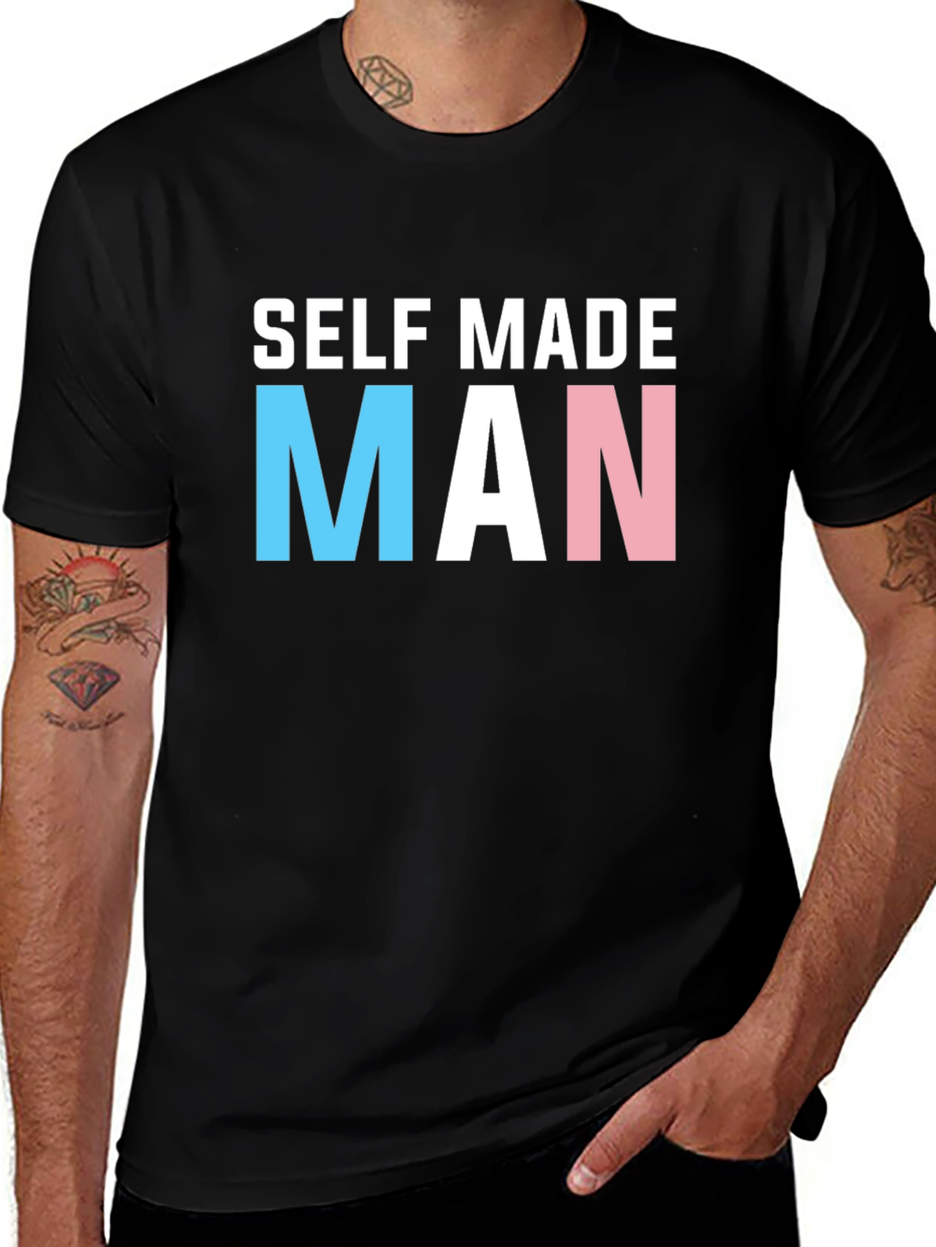 Variant 23 of Self Made Man Transgender Pride T-Shirt