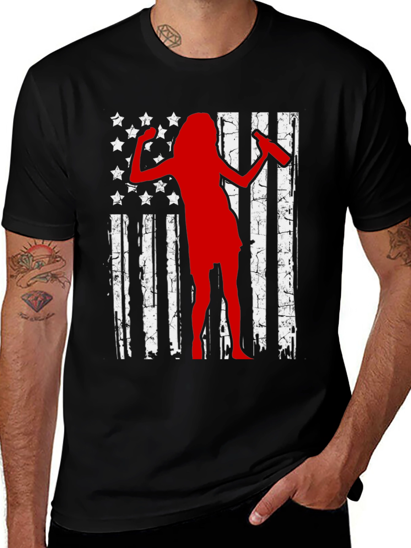 Variant 9 of American Flag Girl T-Shirt