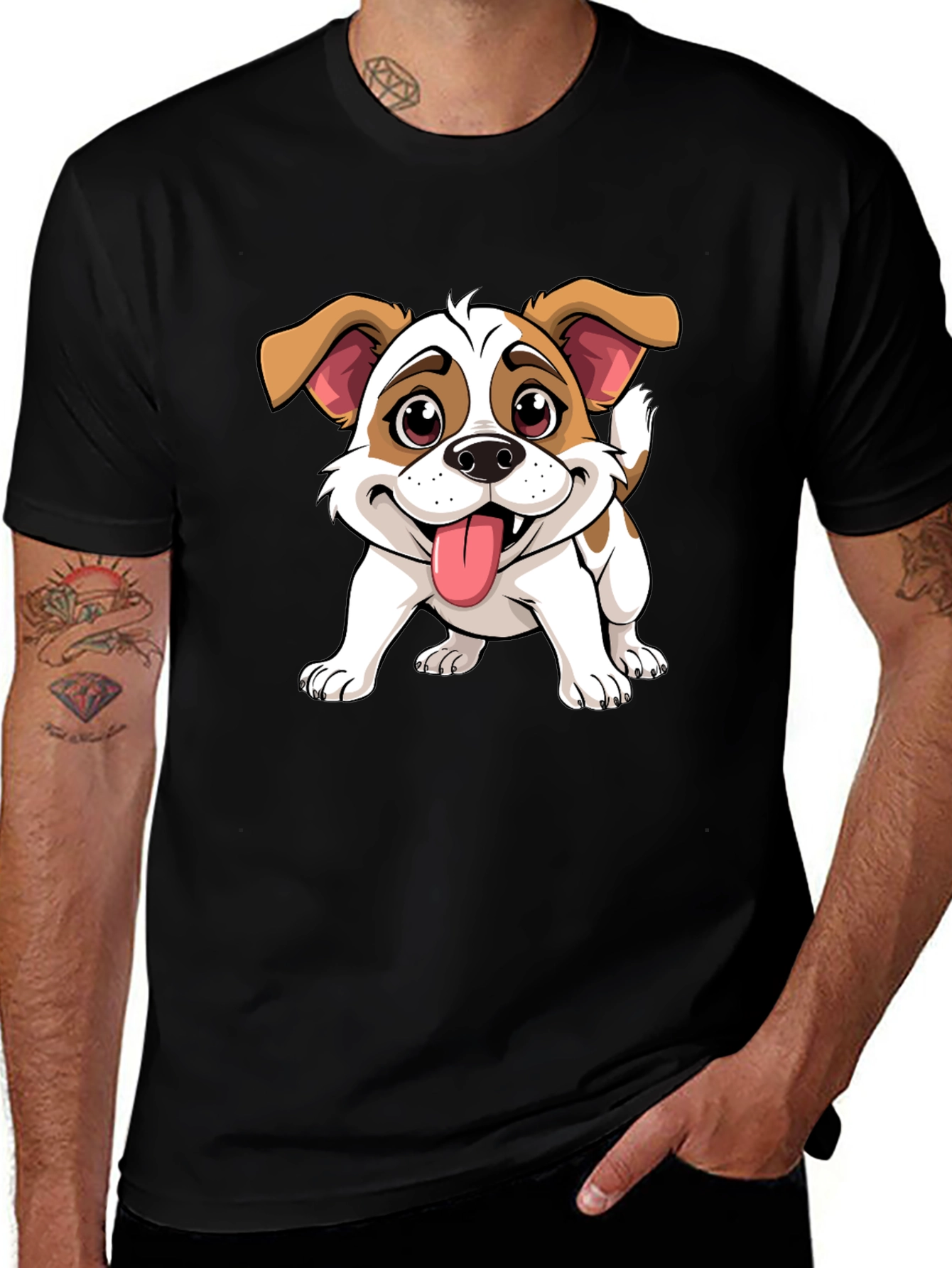 Variant 15 of Cute Dog Cartoon Graphic T-Shirt