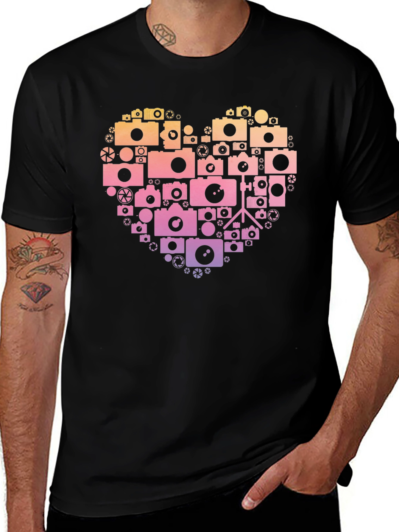 Variant 12 of Camera Heart Graphic Tee - Photographer Love!