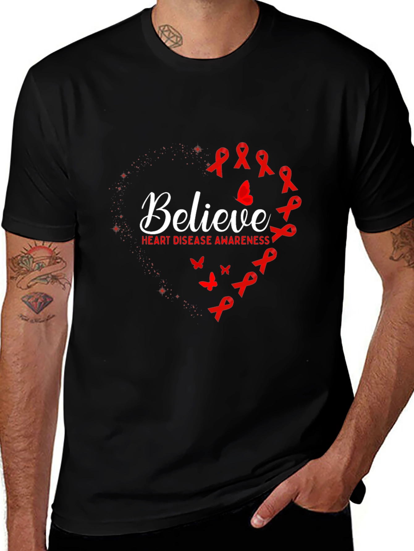 Variant 15 of Believe Heart Disease Awareness T-Shirt