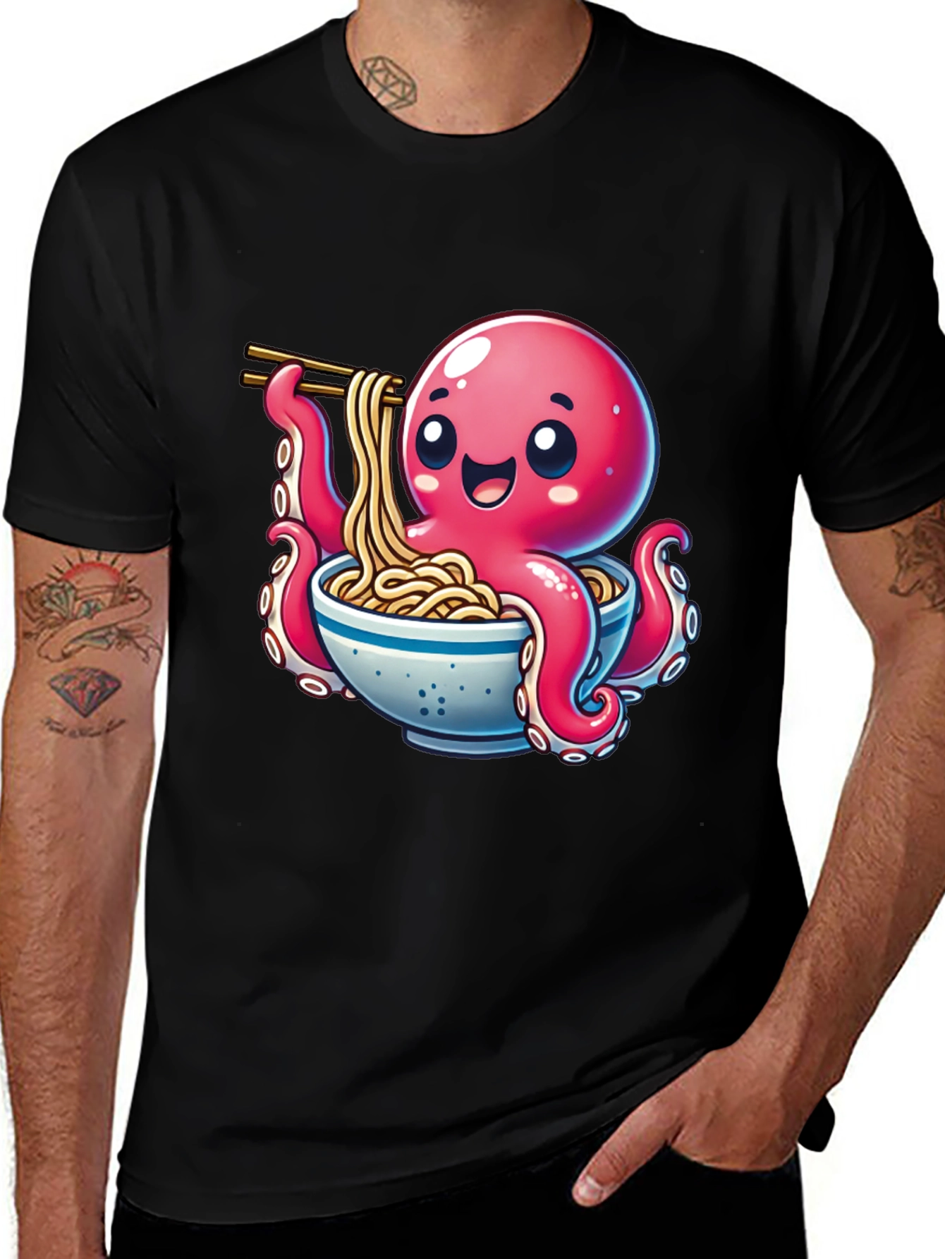 Variant 3 of Cute Octopus Ramen Graphic T-Shirt