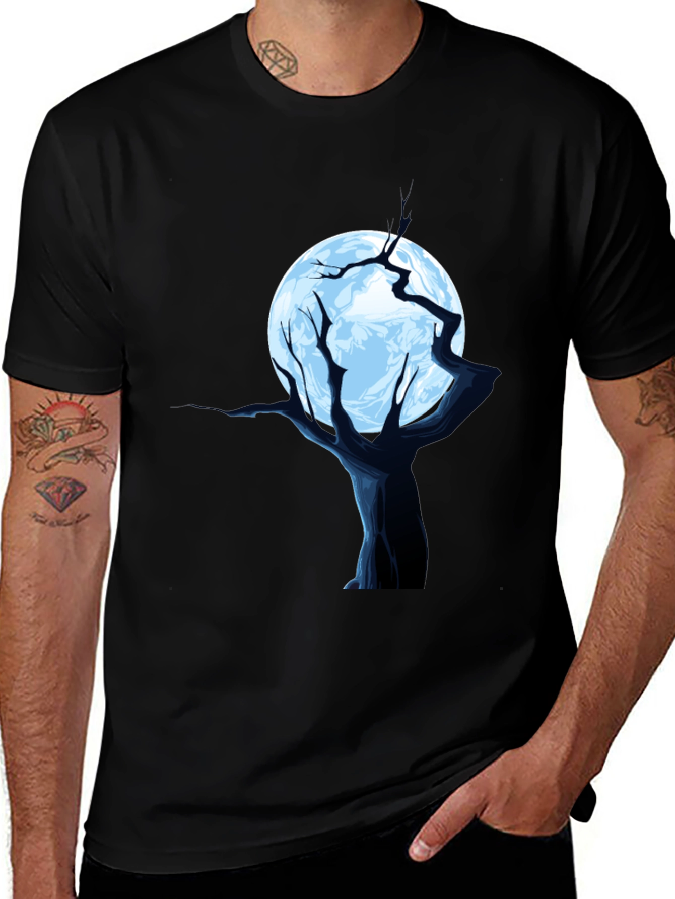 Variant 5 of Spooky Tree & Moon Graphic Tee