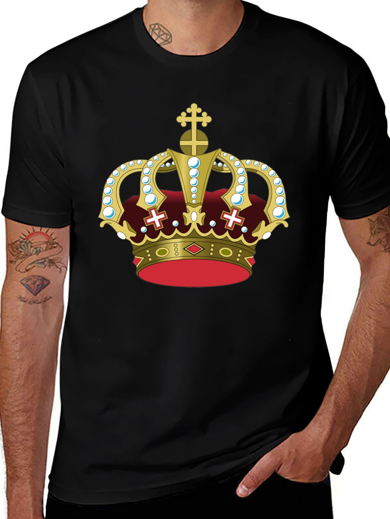 Variant 29 of Royal Crown Graphic Tee - Black
