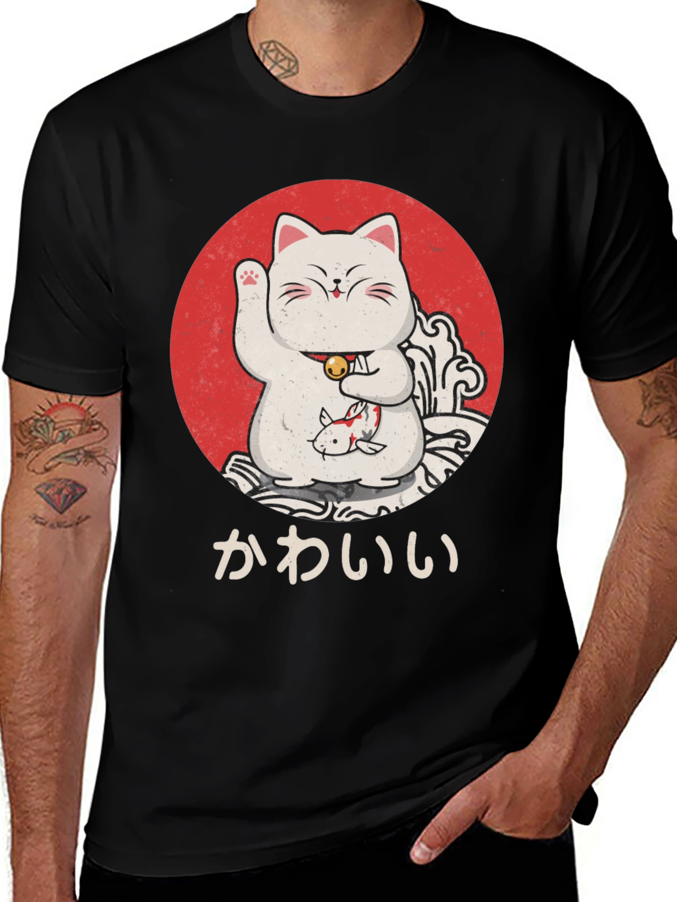 Variant 30 of Lucky Cat T-Shirt - Kawaii Design