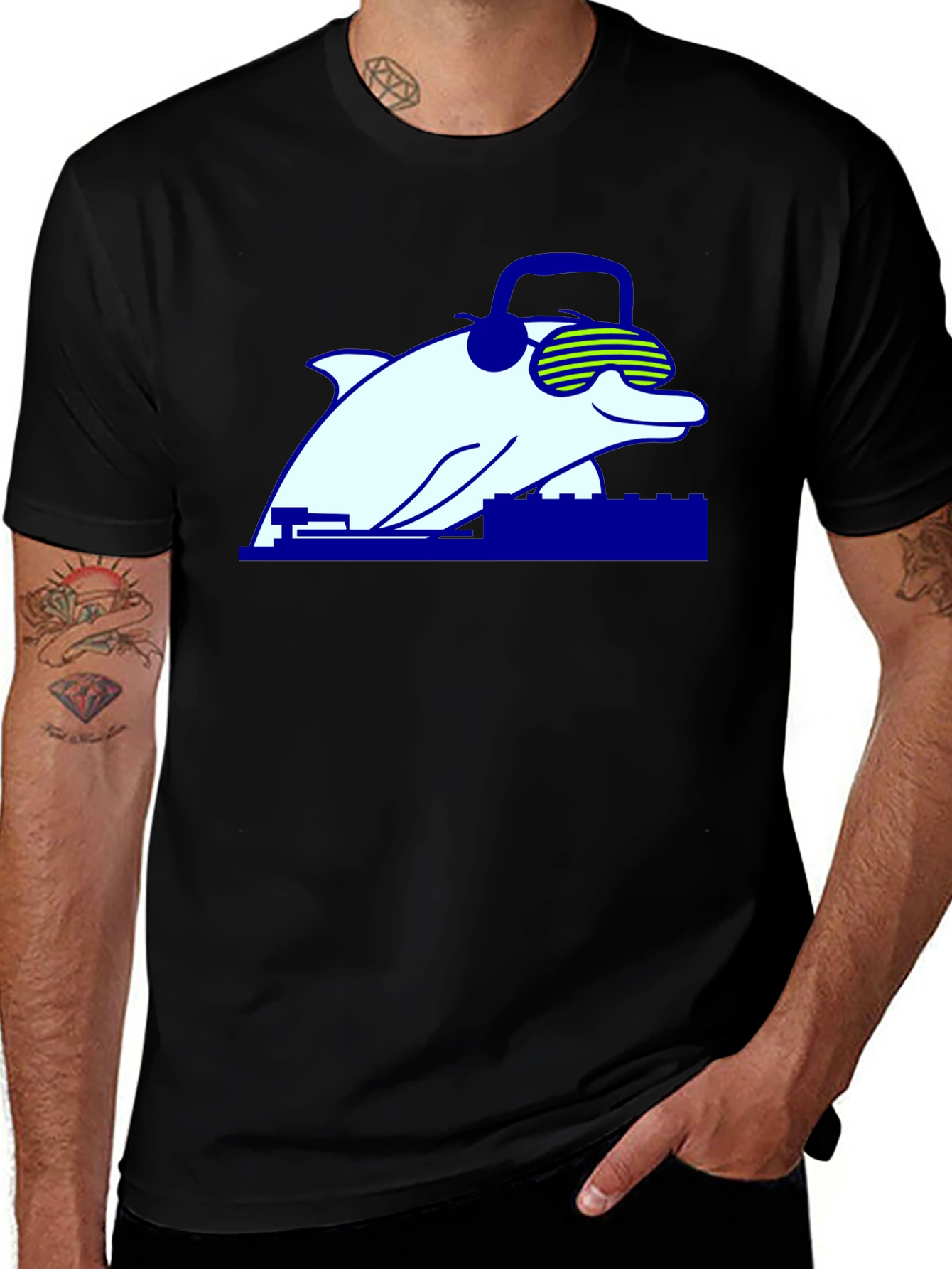 DJ Dolphin T-Shirt - Cool Graphic Tee