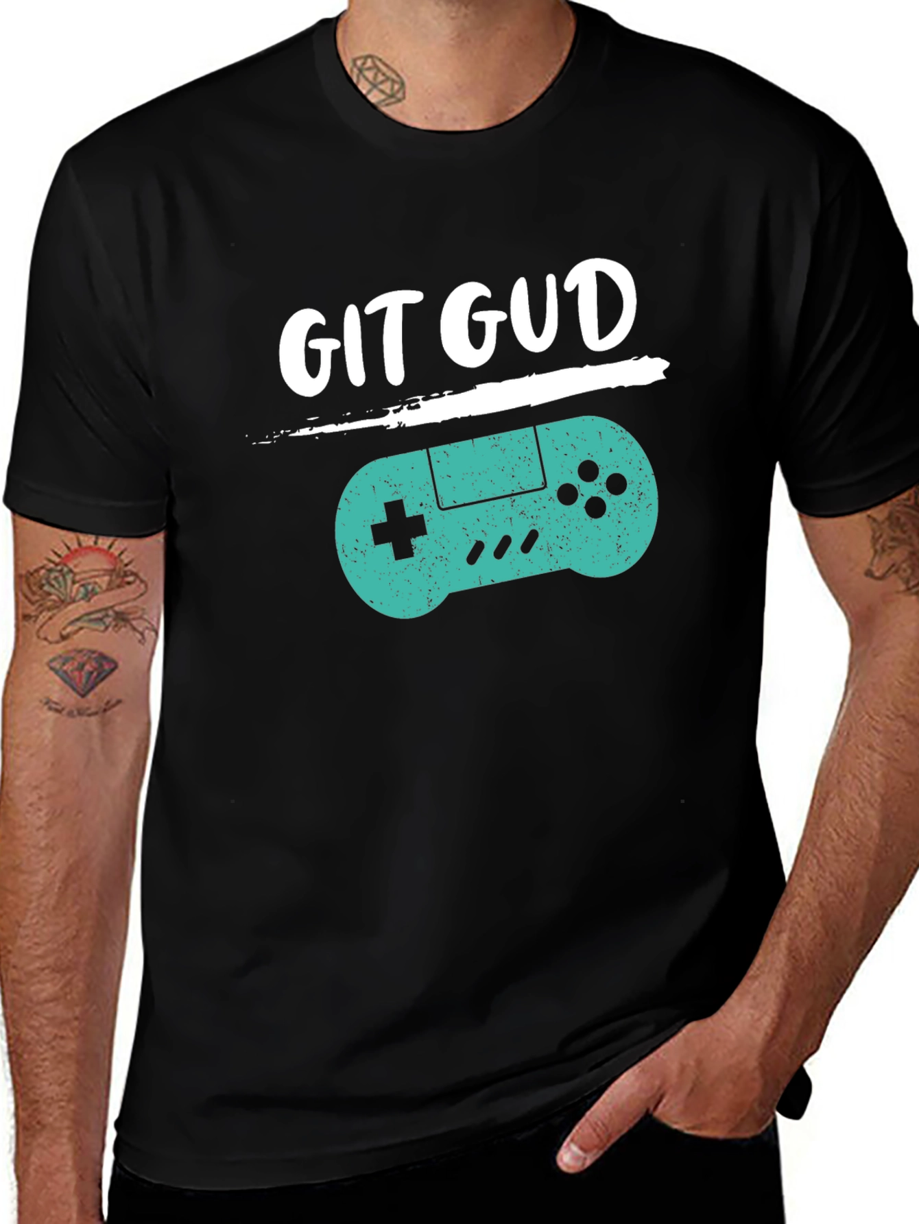 Variant 23 of Git Gud Gamer T-Shirt - Black Cotton Blend Tee