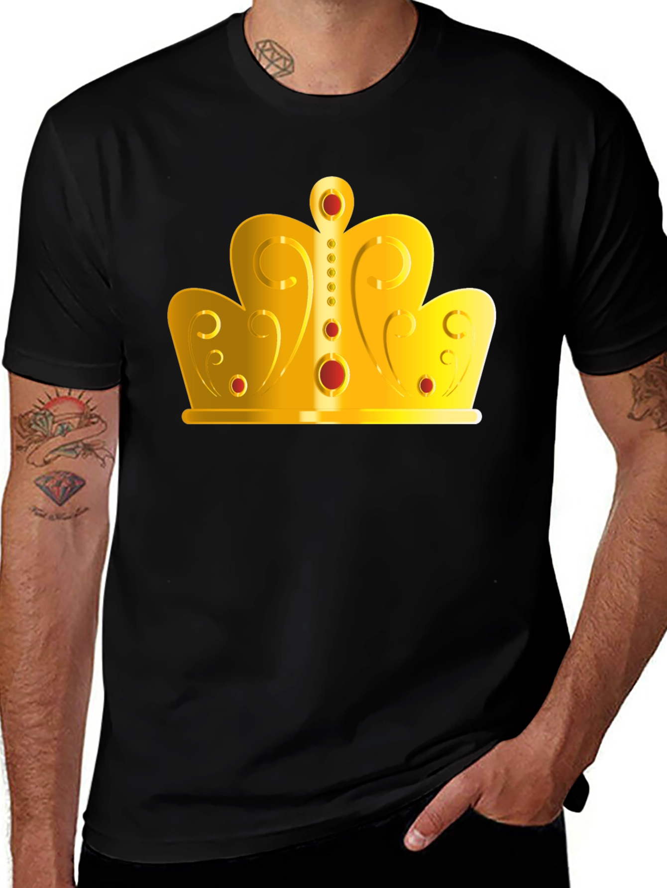 Variant 19 of Crown Graphic T-Shirt - Gold Royal Design