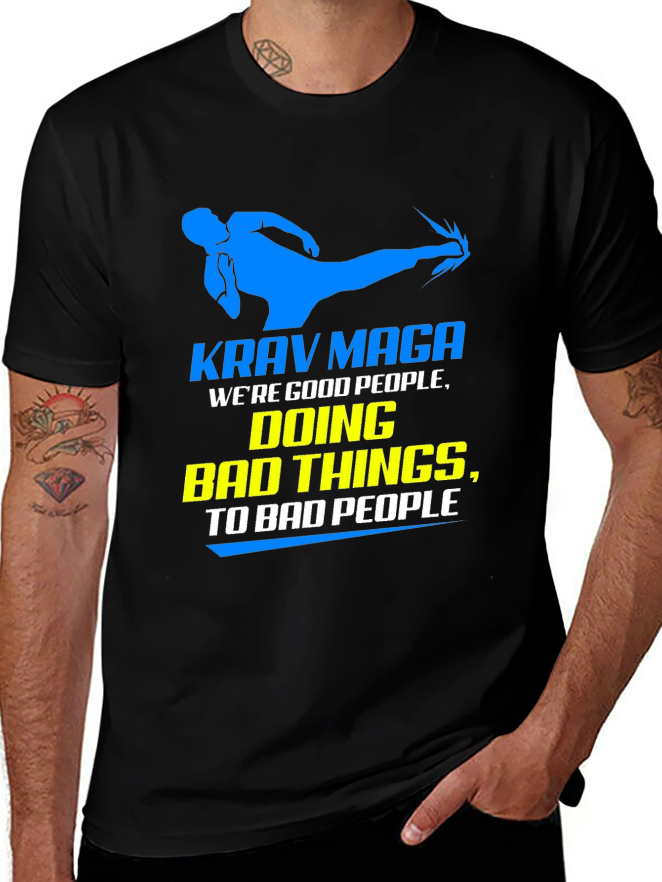 Variant 14 of Krav Maga T-Shirt - Good People Doing Bad Things Design